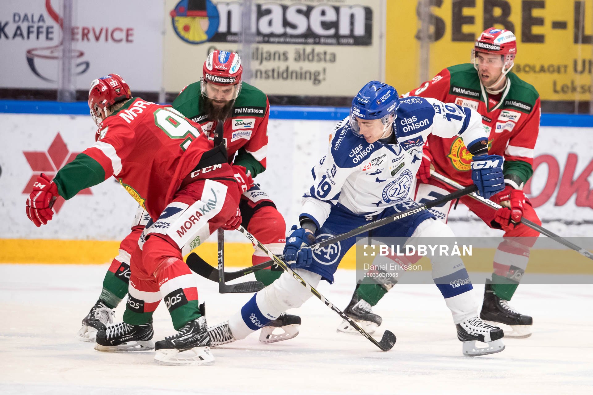 Leksands Tobias Forsberg och Moras JDavid Kase och Steven