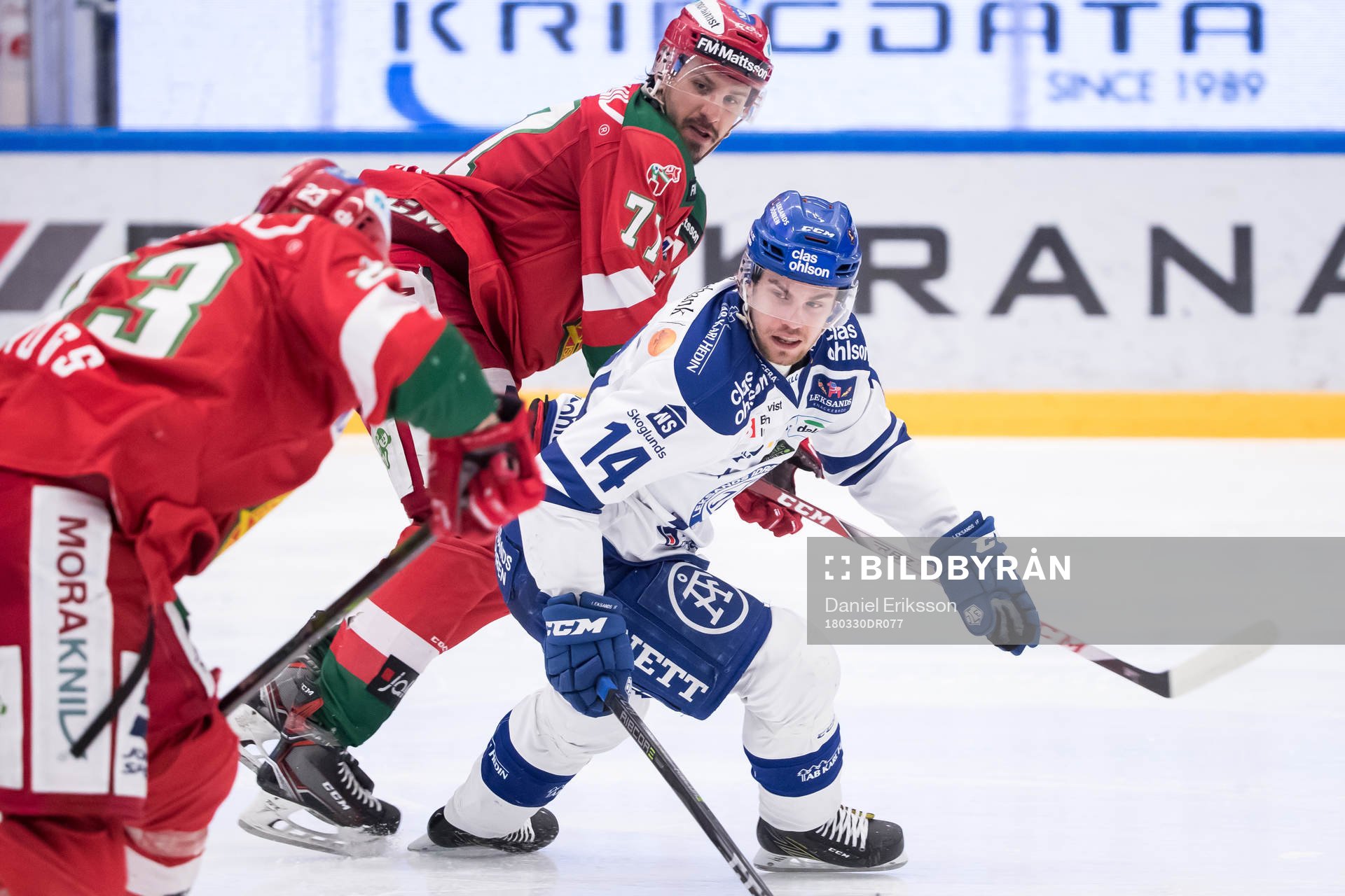 Leksands Oskar Lang och Moras Keaton Ellerby  i