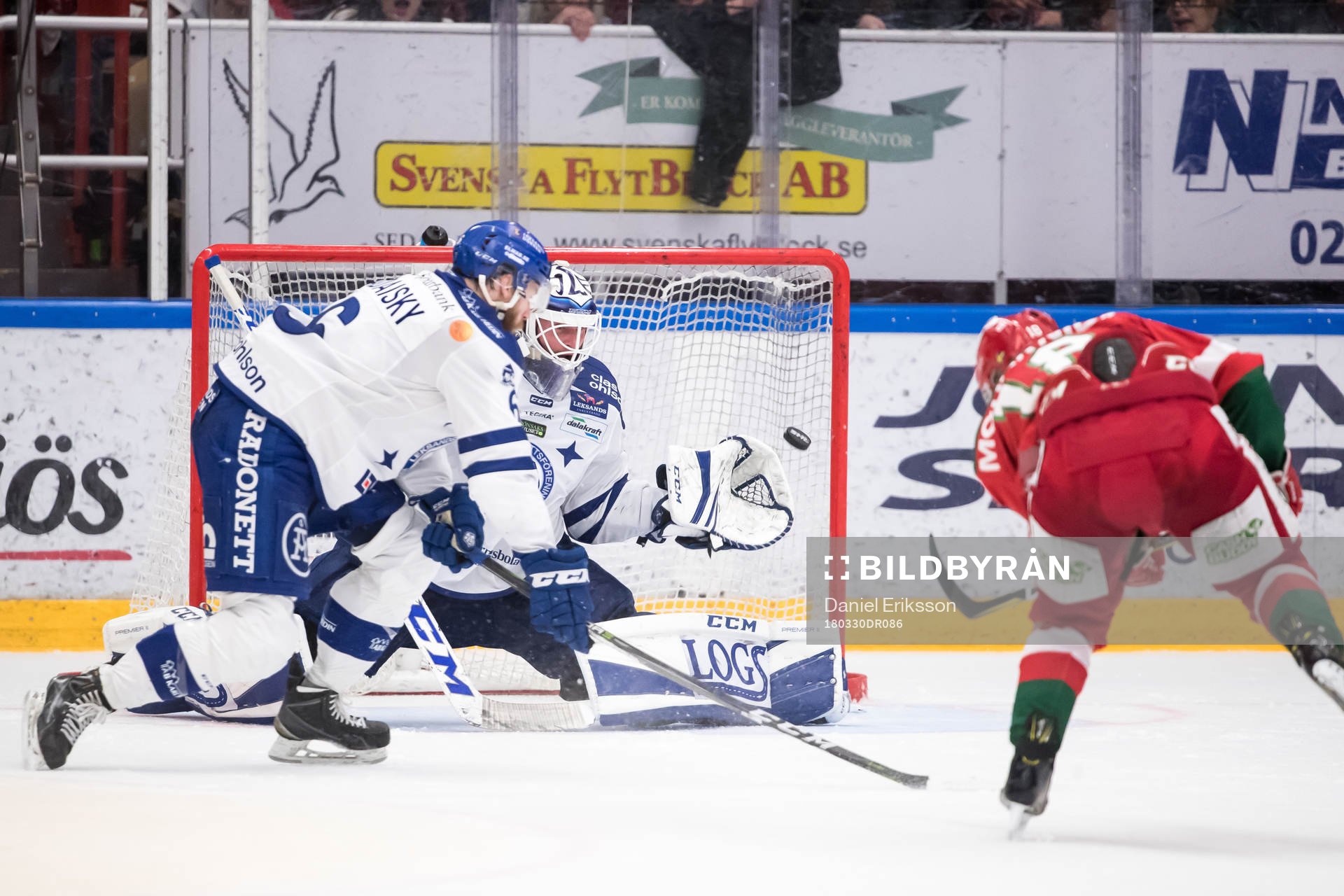 2-0 av Moras Emil Aronsson bakom Leksands målvakt Tex