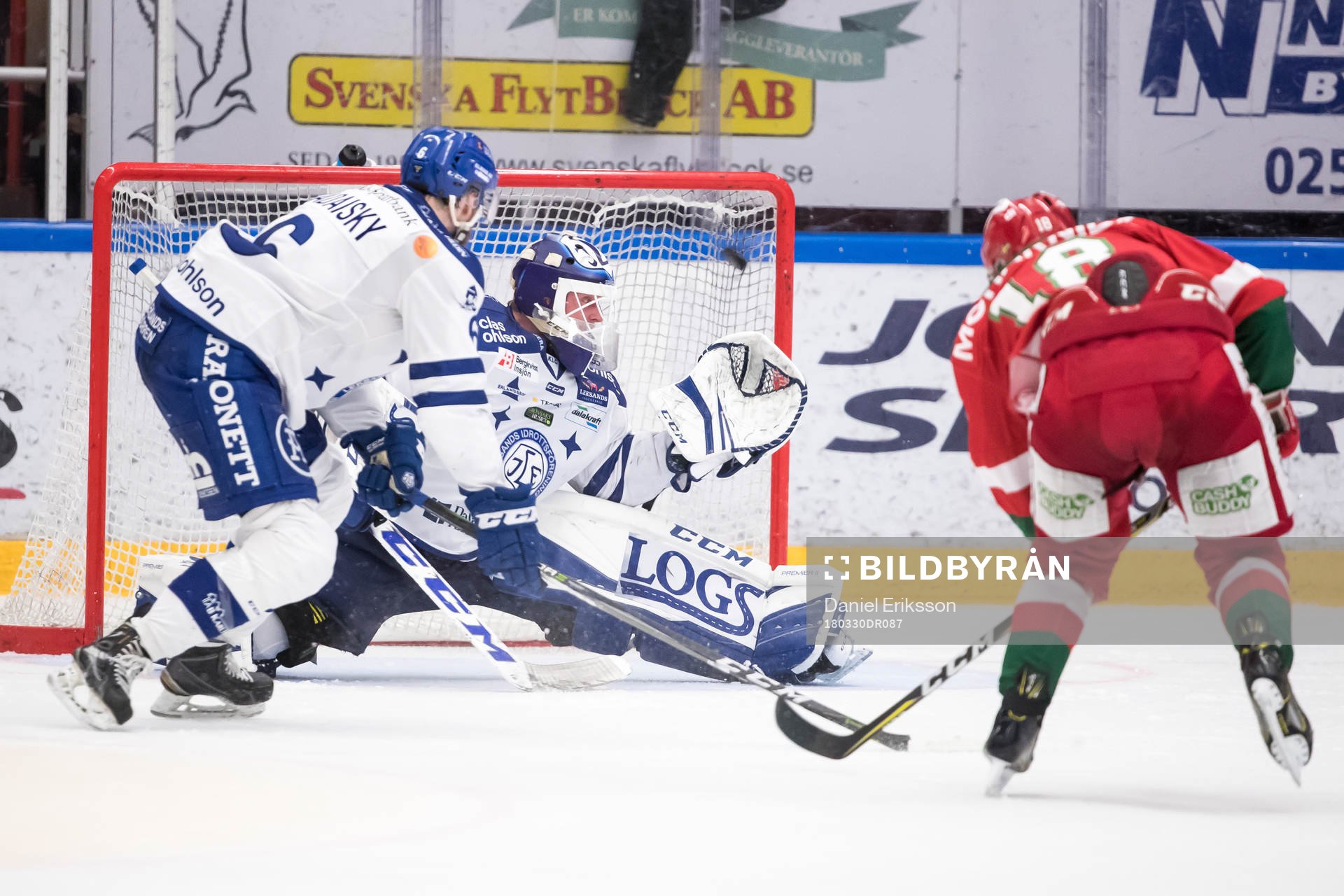 2-0 av Moras Emil Aronsson bakom Leksands målvakt Tex