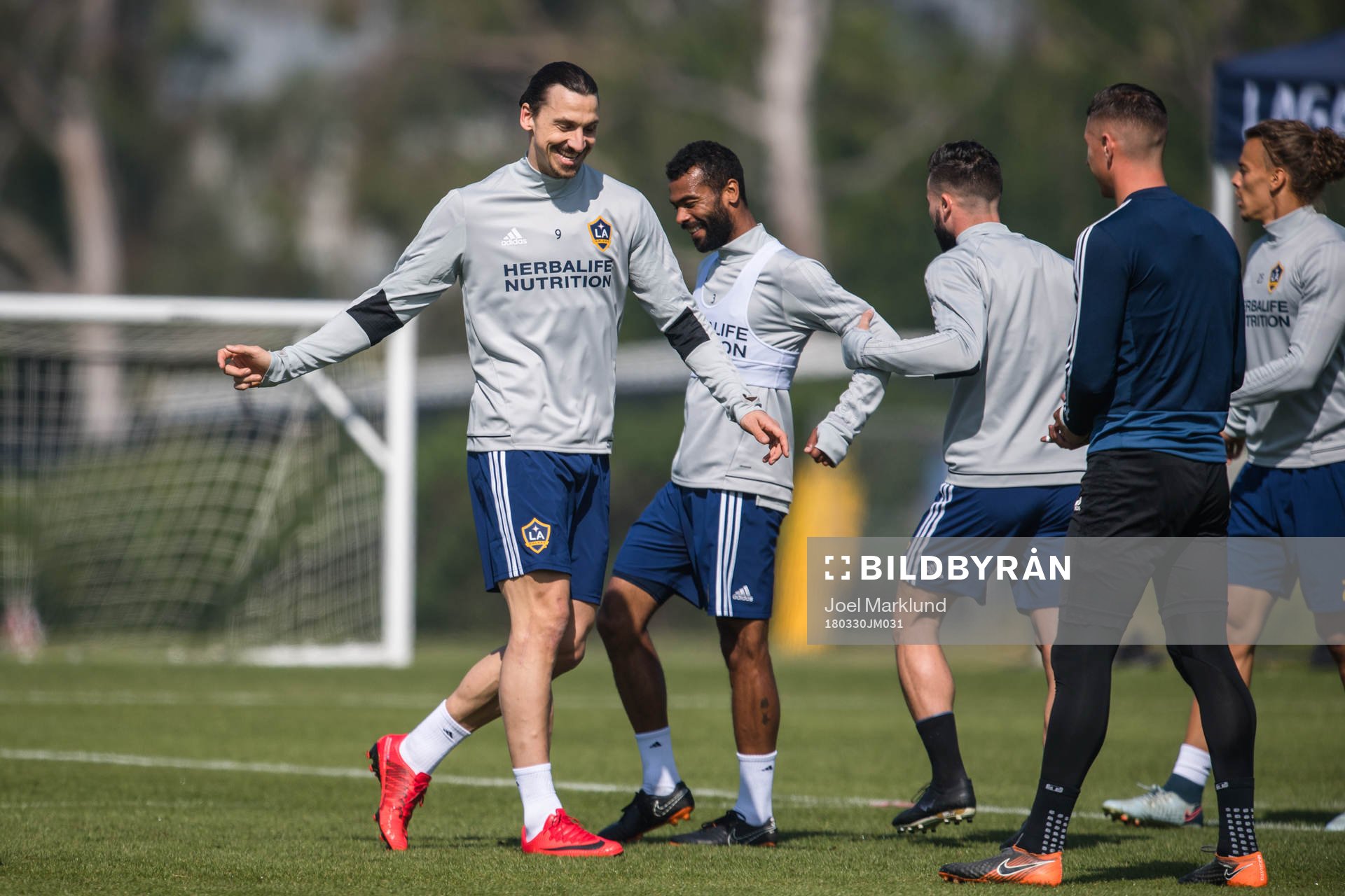 Zlatan Ibrahimovic under sin första träning med MLS-laget LA Galaxy den 30 mars 2018 i Los Angeles.
