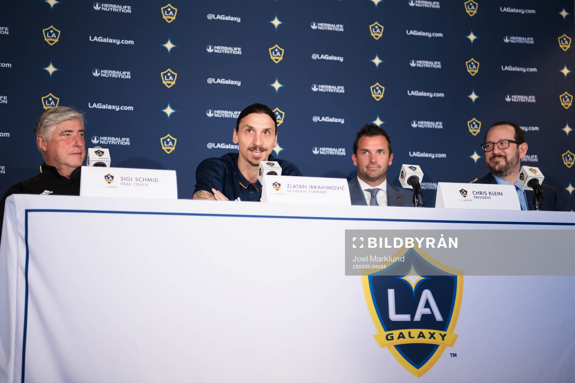 Tränare Sig Schmid, Zlatan Ibrahimovic, ordförande Chris
