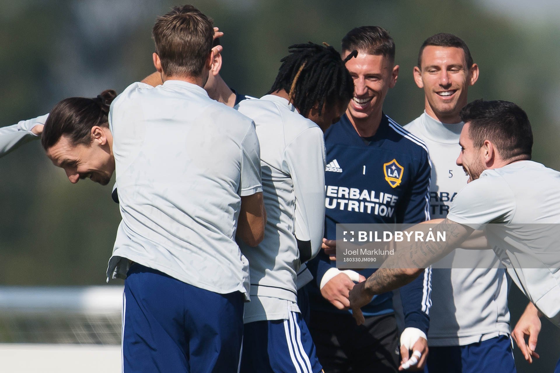 Zlatan Ibrahimovic under sin första träning med MLS-laget LA Galaxy den 30 mars 2018 i Los Angeles.