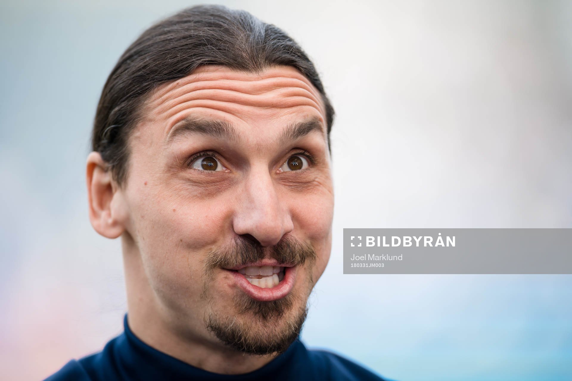 LA Galaxys Zlatan Ibrahimovic före fotbollsmatchen i MLS
