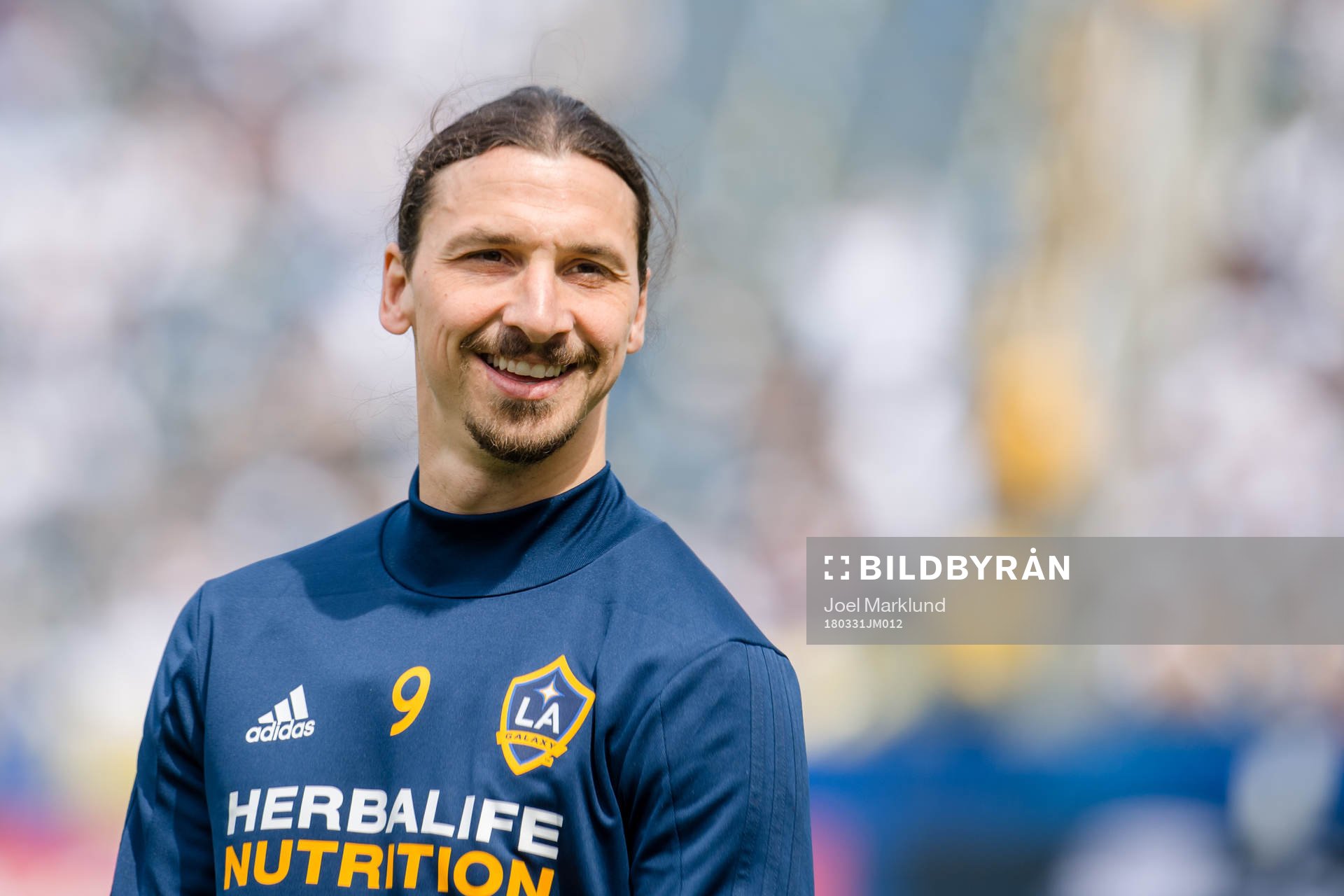 LA Galaxys Zlatan Ibrahimovic före fotbollsmatchen i MLS