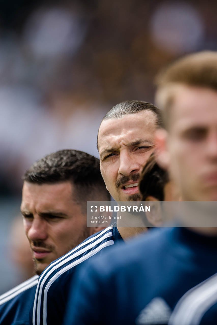 LA Galaxys Zlatan Ibrahimovic före fotbollsmatchen i MLS