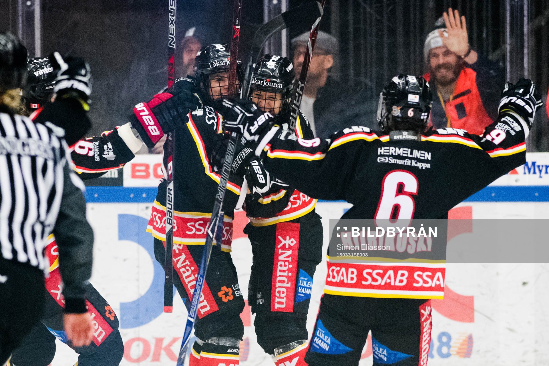 Luleås Michelle Karvinen jublar