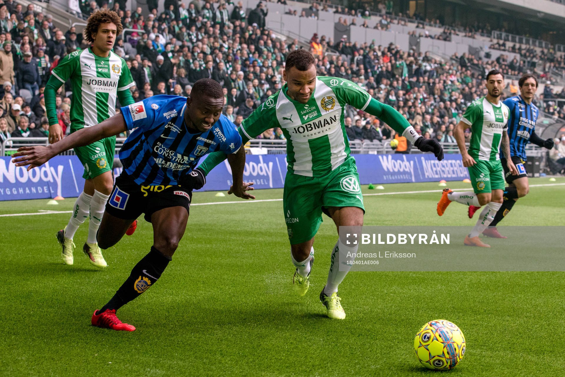 Sirius Moses Ogbu och Hammarbys Serge-Junior Martinsson