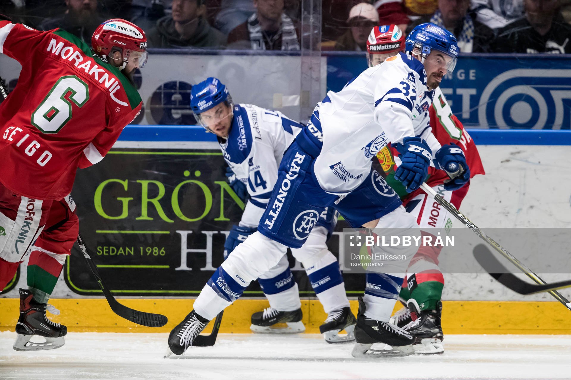 Leksands Patrick McNally och Oskar Lang och Moras Steven