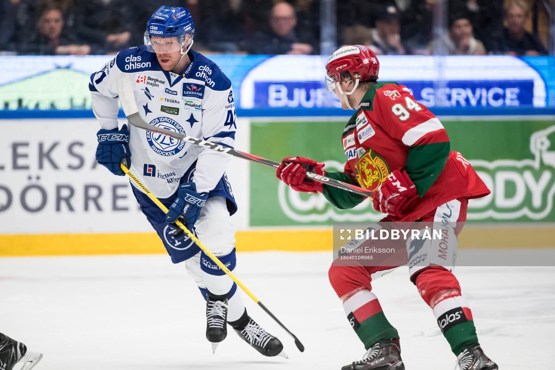 Leksands Marcel Müller och Moras Sebastian Hartmann  i