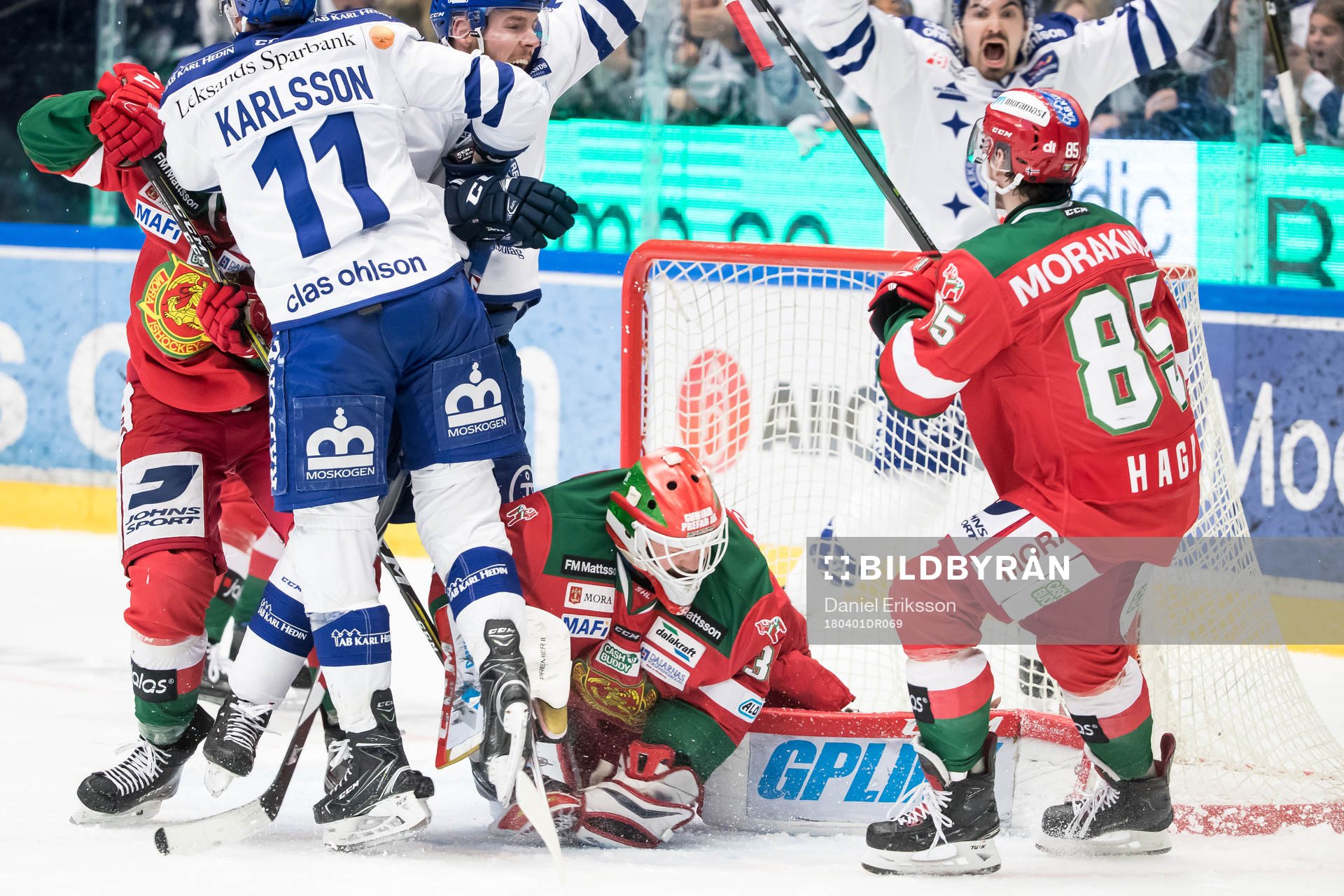 Leksands Martin Karlsson reducerar 1-2 bakom Moras målvakt
