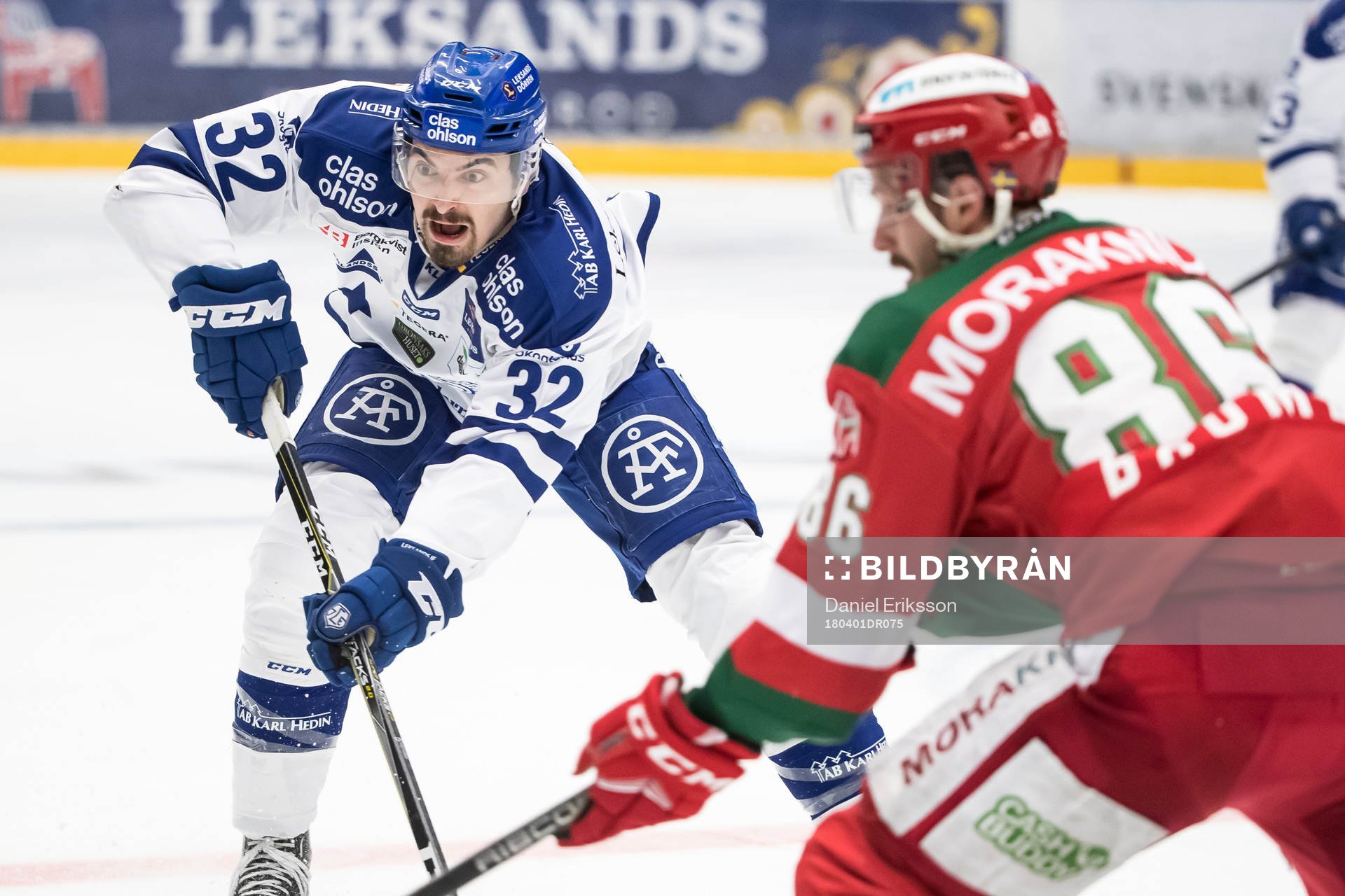 Leksands Patrick McNally  i ishockeymatchen i direktkvalet