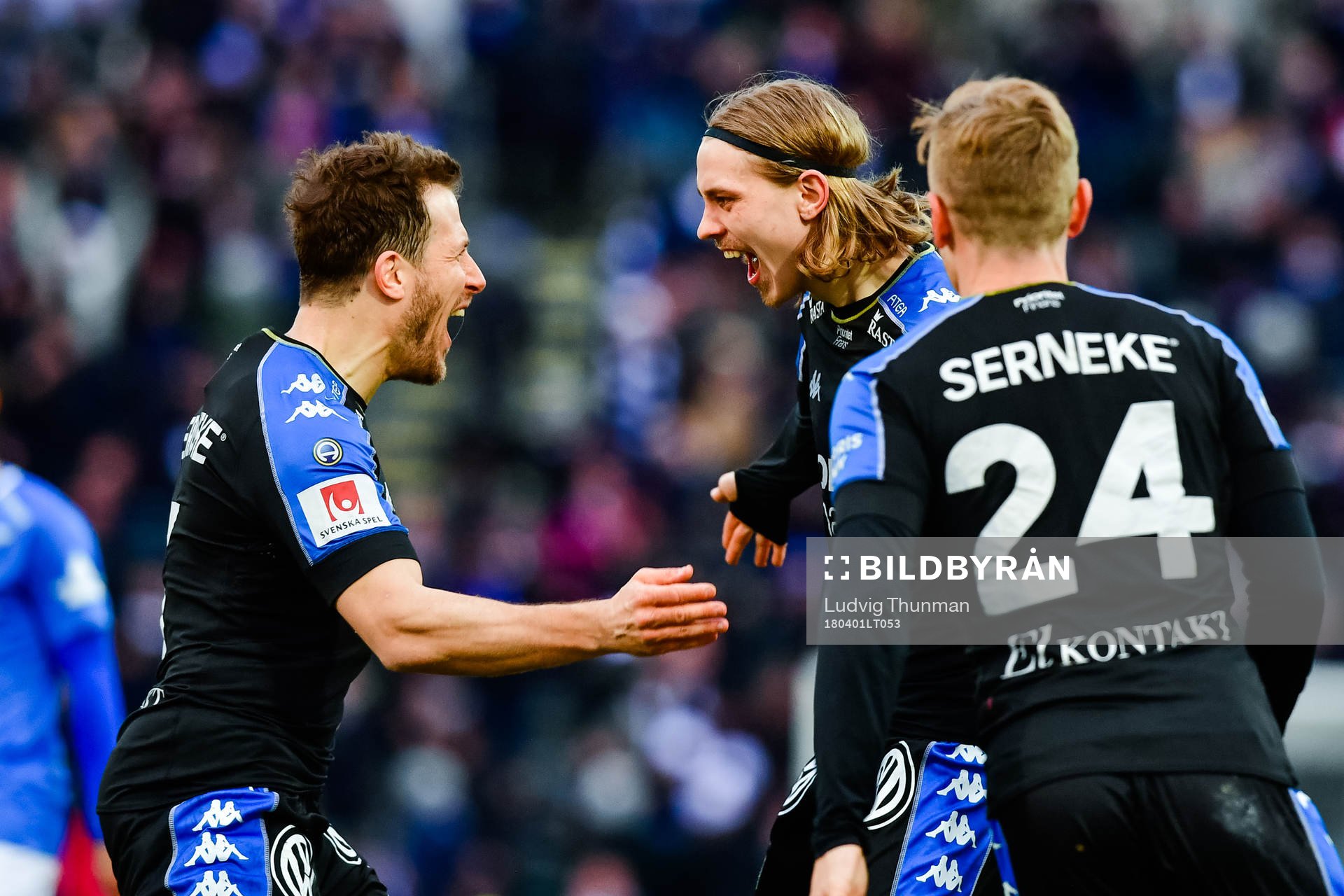 IFK Göteborgs Tobias Hysén och Sebastian Ohlsson jublar