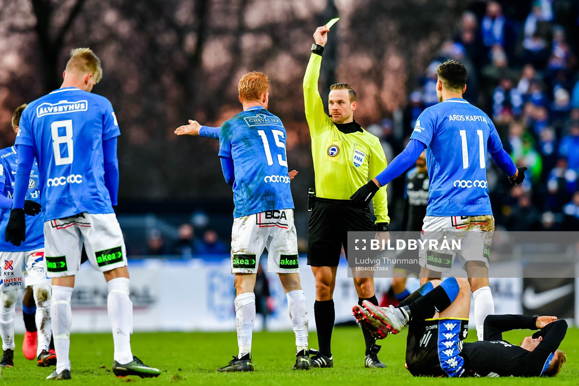 Trelleborgs Lasse Nielsen får en varning
