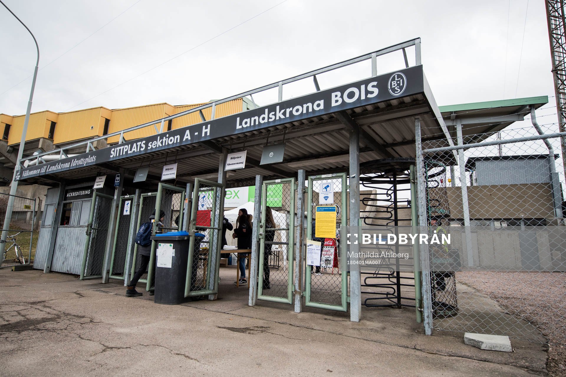 Vy på entrén till Landskrona IP
