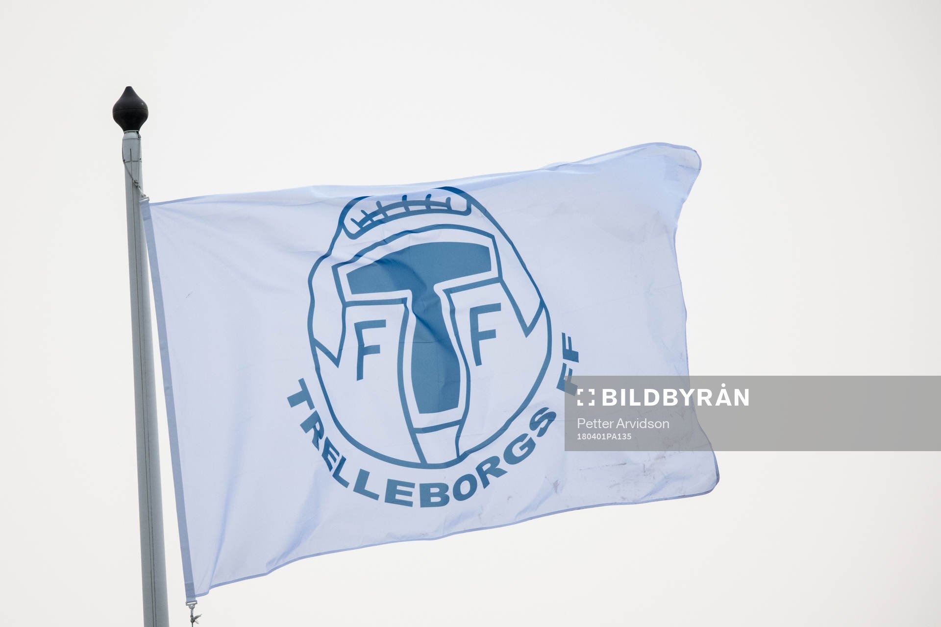 Trelleborgs klubbmärke på en flagga