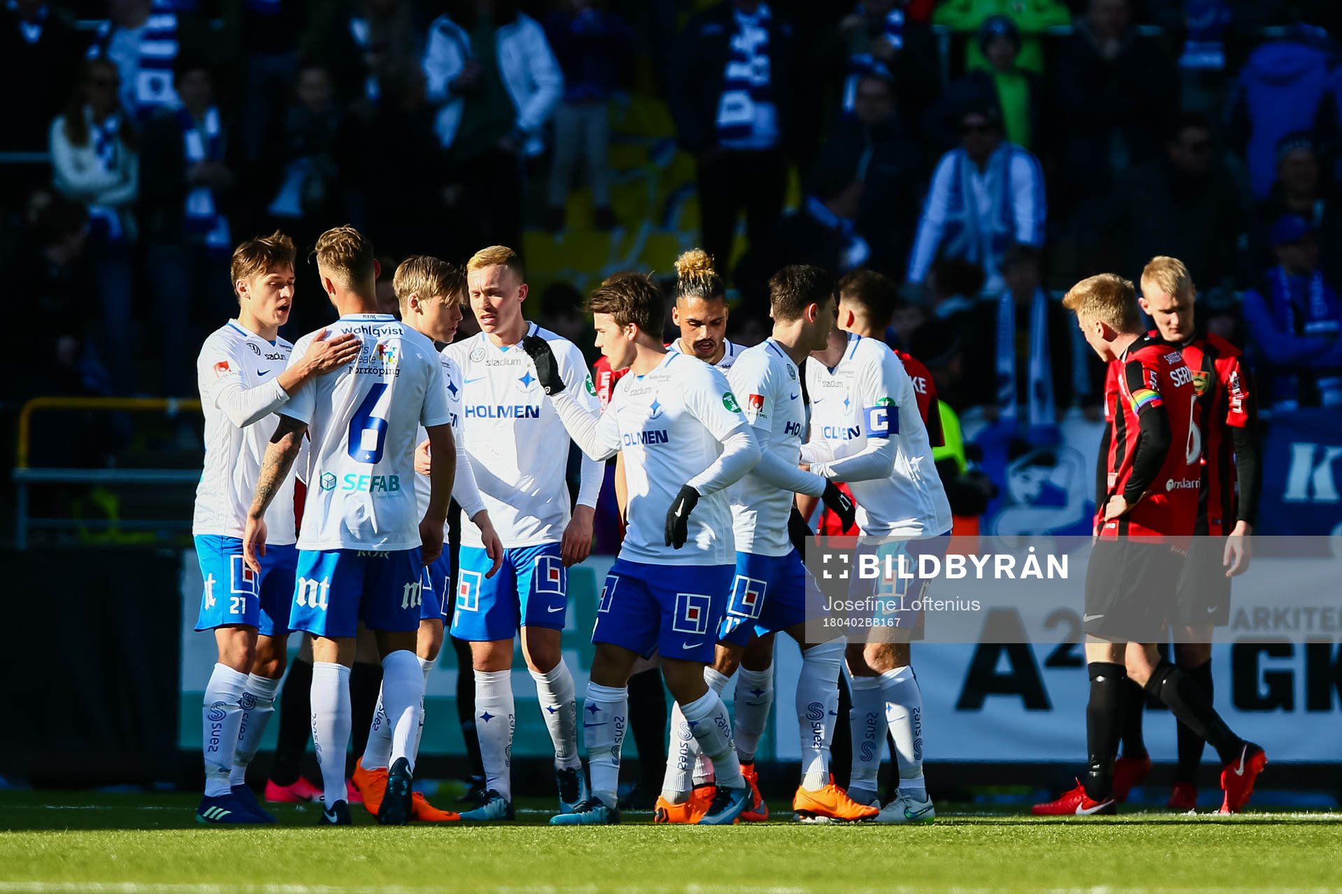 Norrköpings spelare jublar