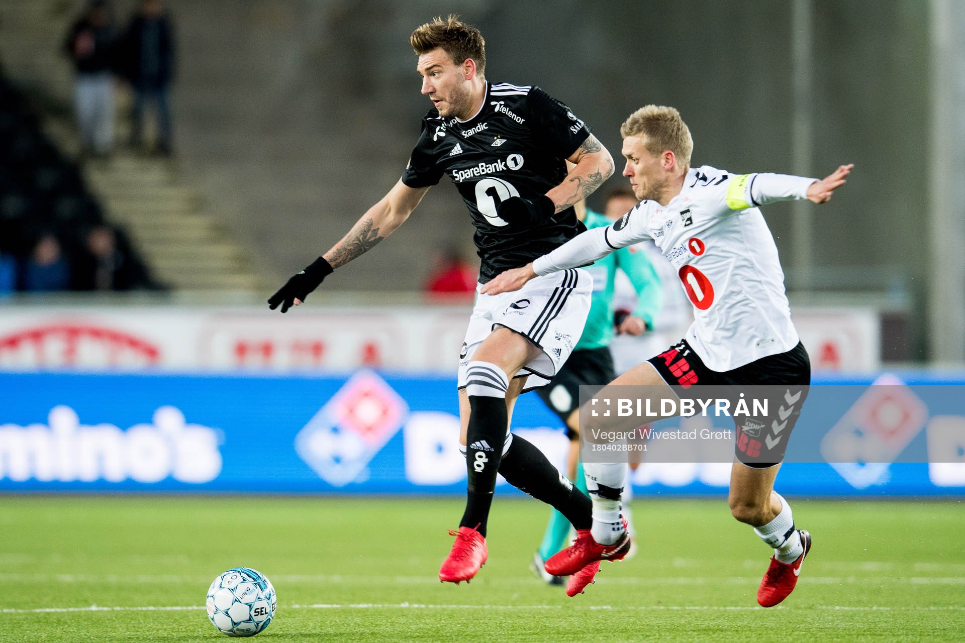 Nicklas Bendtner of Rosenborg and Steffen Hagen of Odd