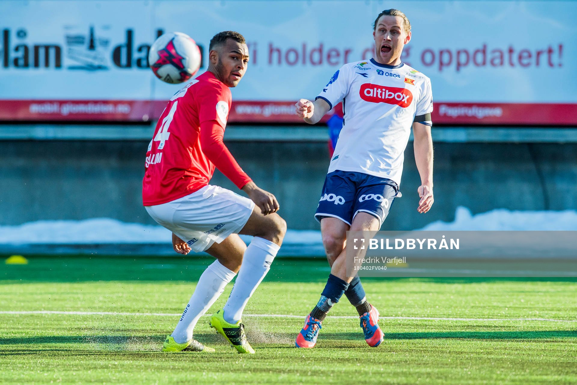 Markus Skjellum of Kongsvinger and Tommy Høiland