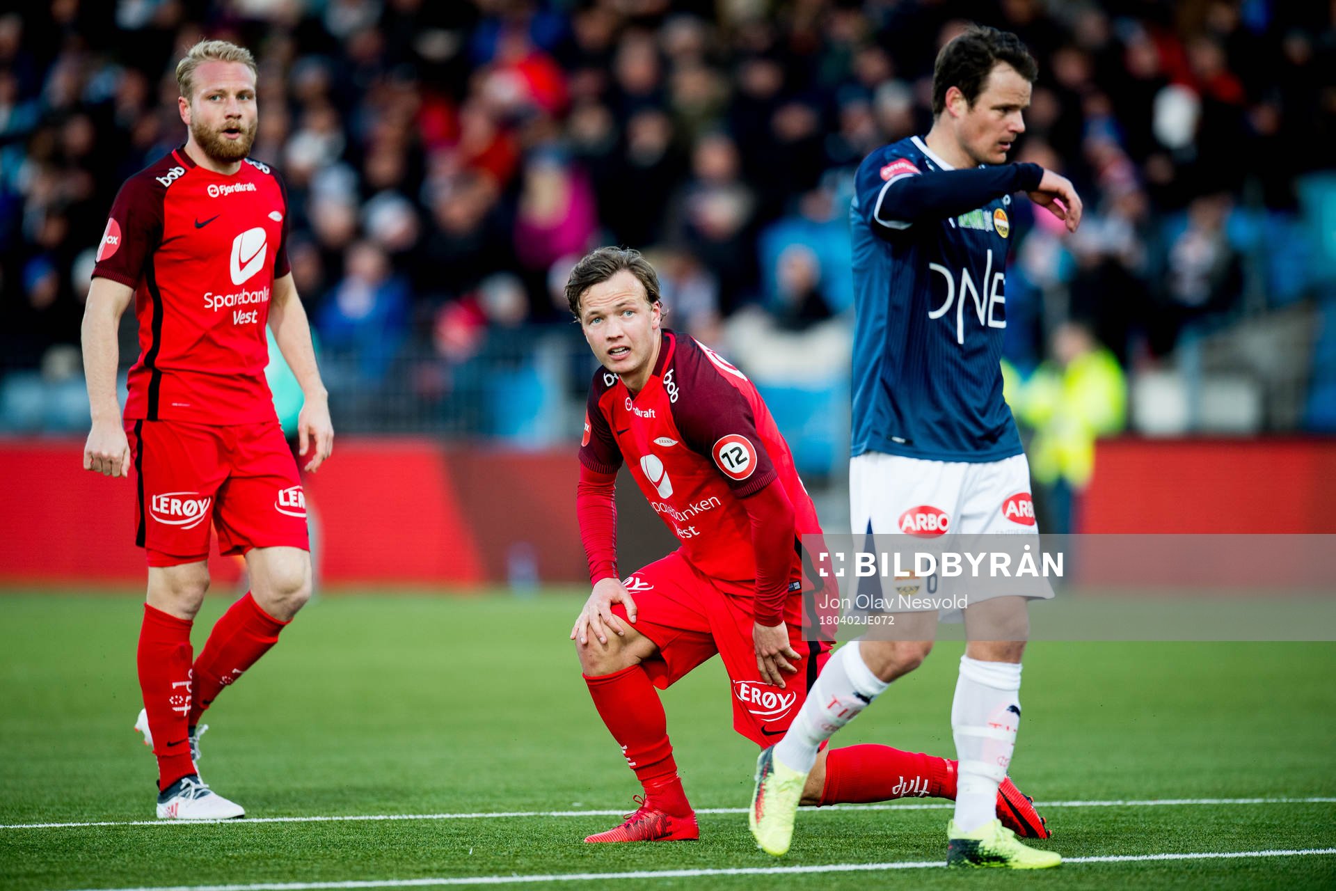 Fredrik Haugen of Brann and Henning Hauger of Strømsgodset