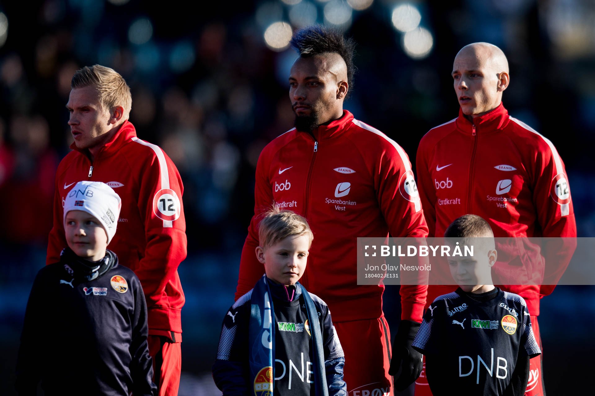 Taijo Teniste, Bismar Acosta and Ruben Kristiansen of Brann