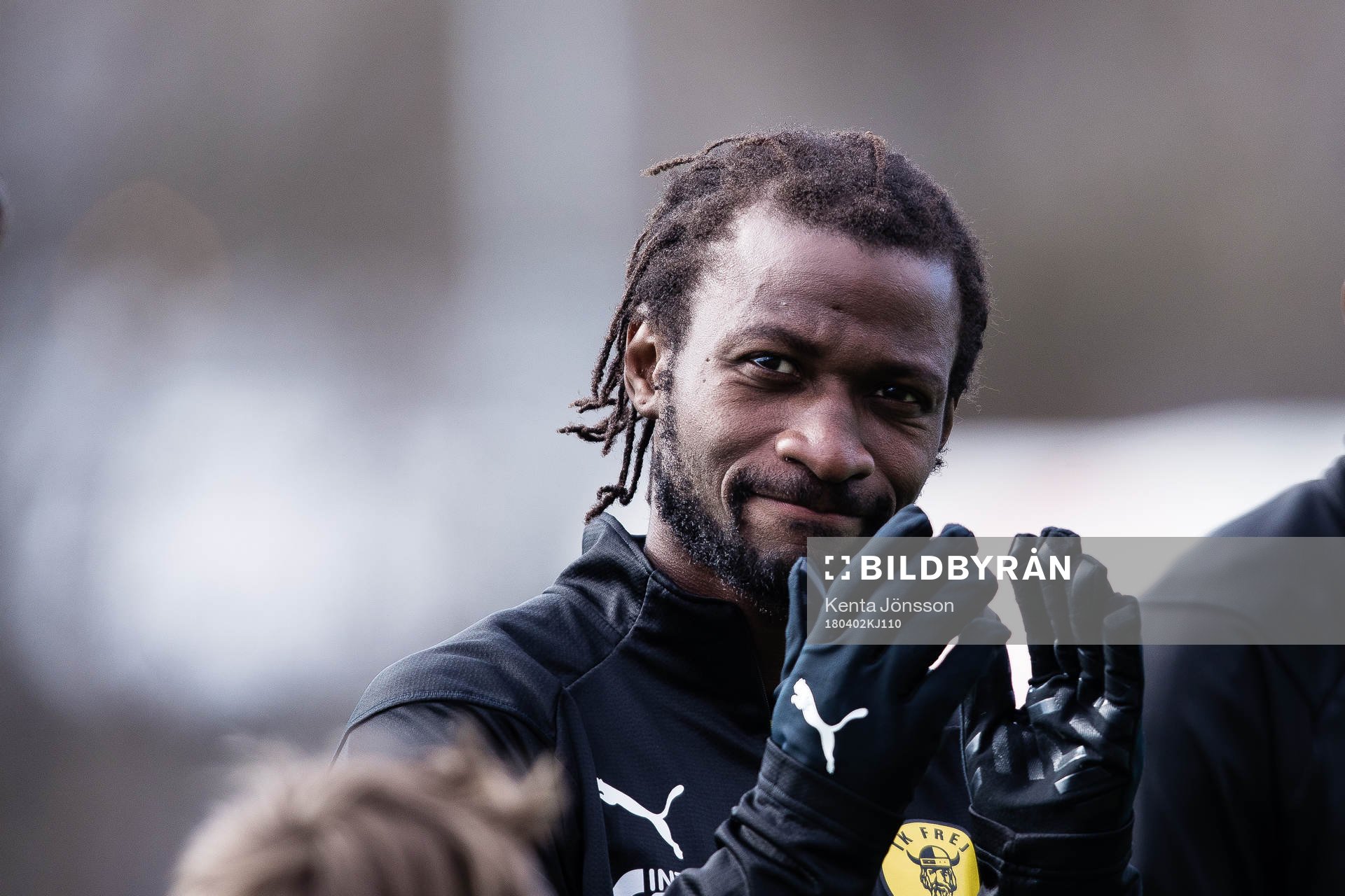 Frejs Amadou Jawo innan fotbollsmatchen i Superettan mellan