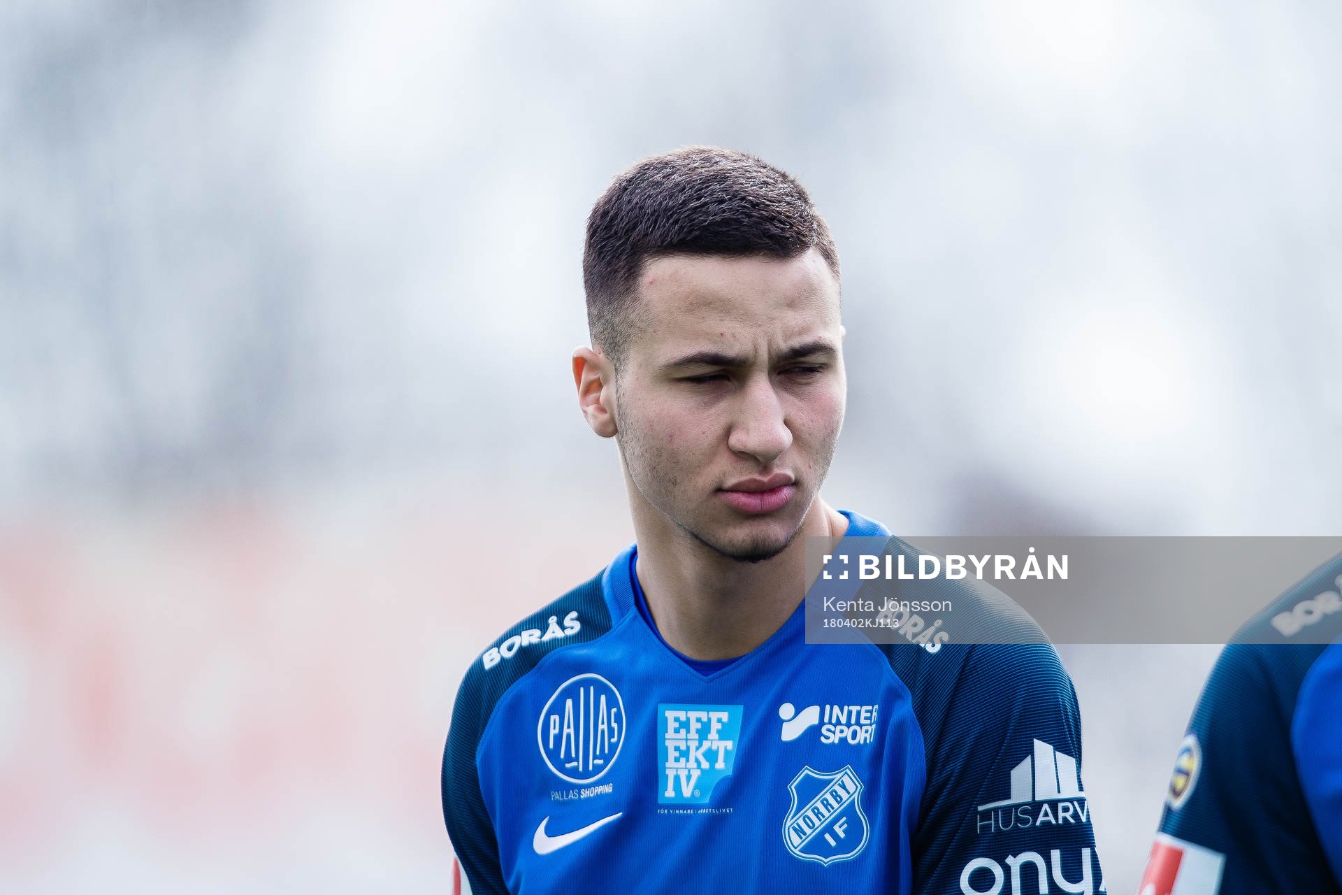 Norrbys Abdelrahman Saidi innan fotbollsmatchen i