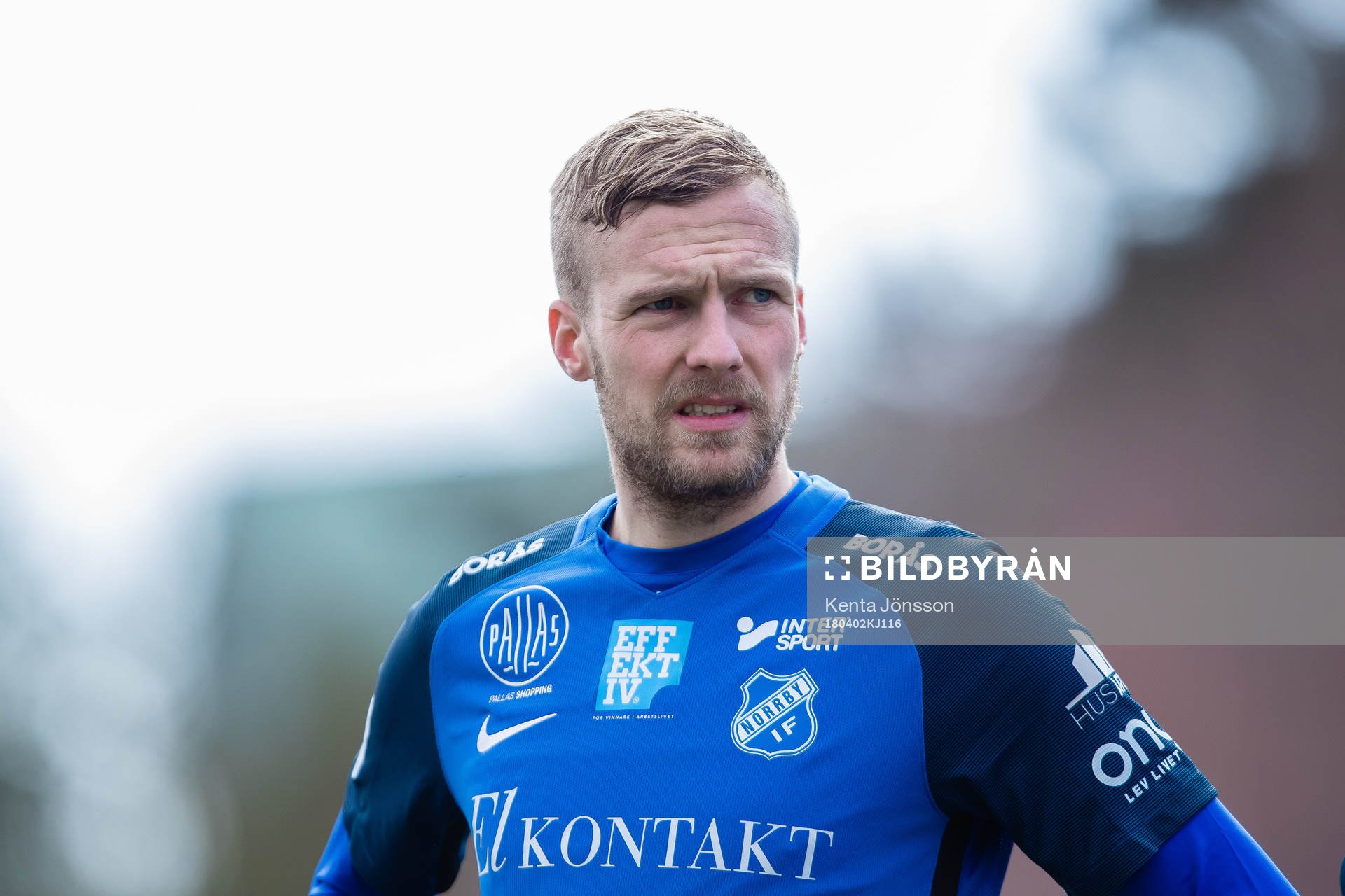 Norrbys Marc Axengren innan fotbollsmatchen i Superettan