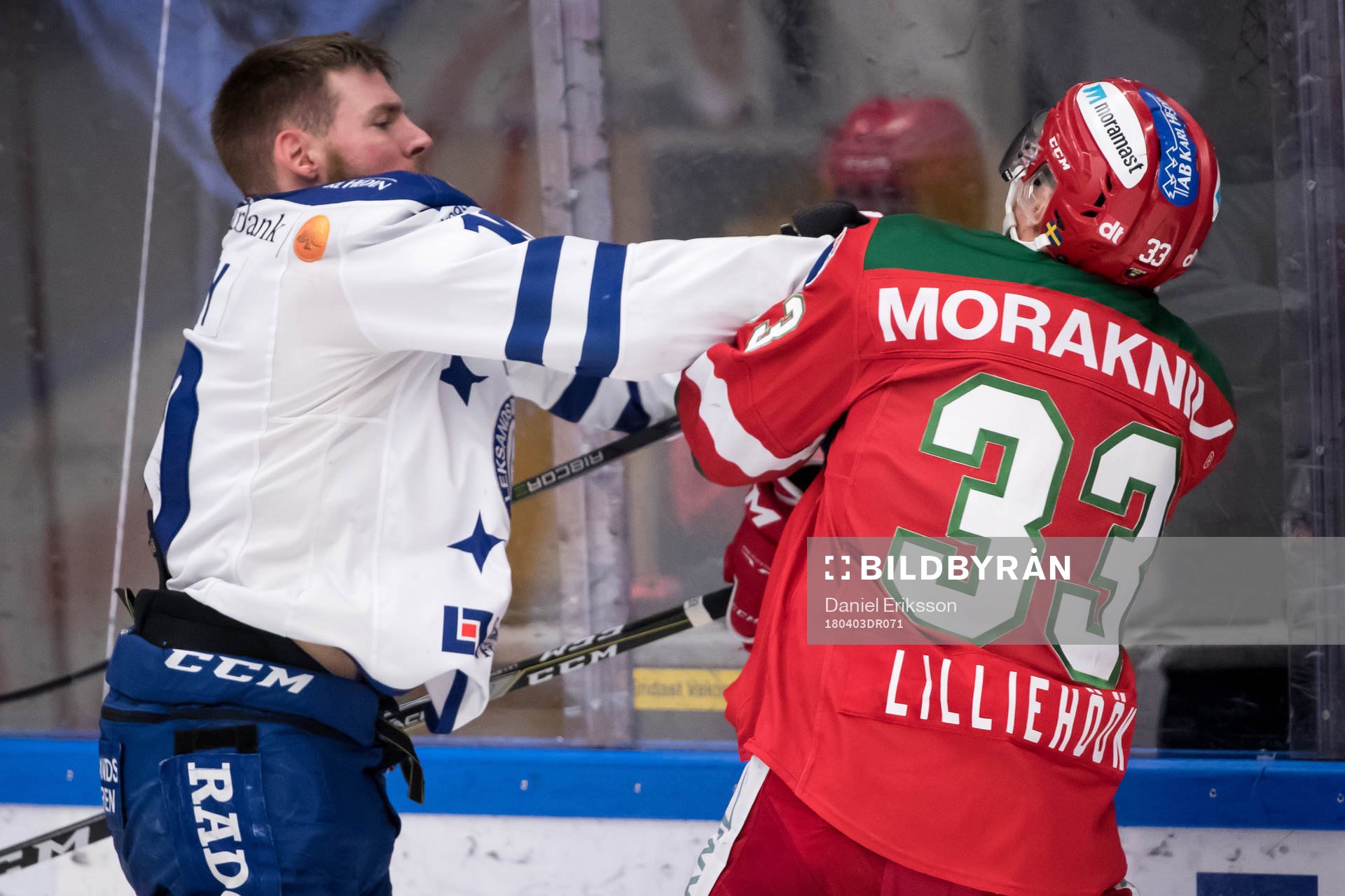 Leksands Matt Carey Moras Andrew Kozek  i ishockeymatchen i