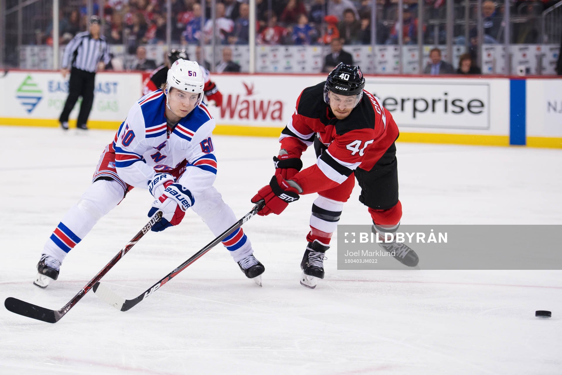 Rangers Lias Andersson och Devils Michael Grabner