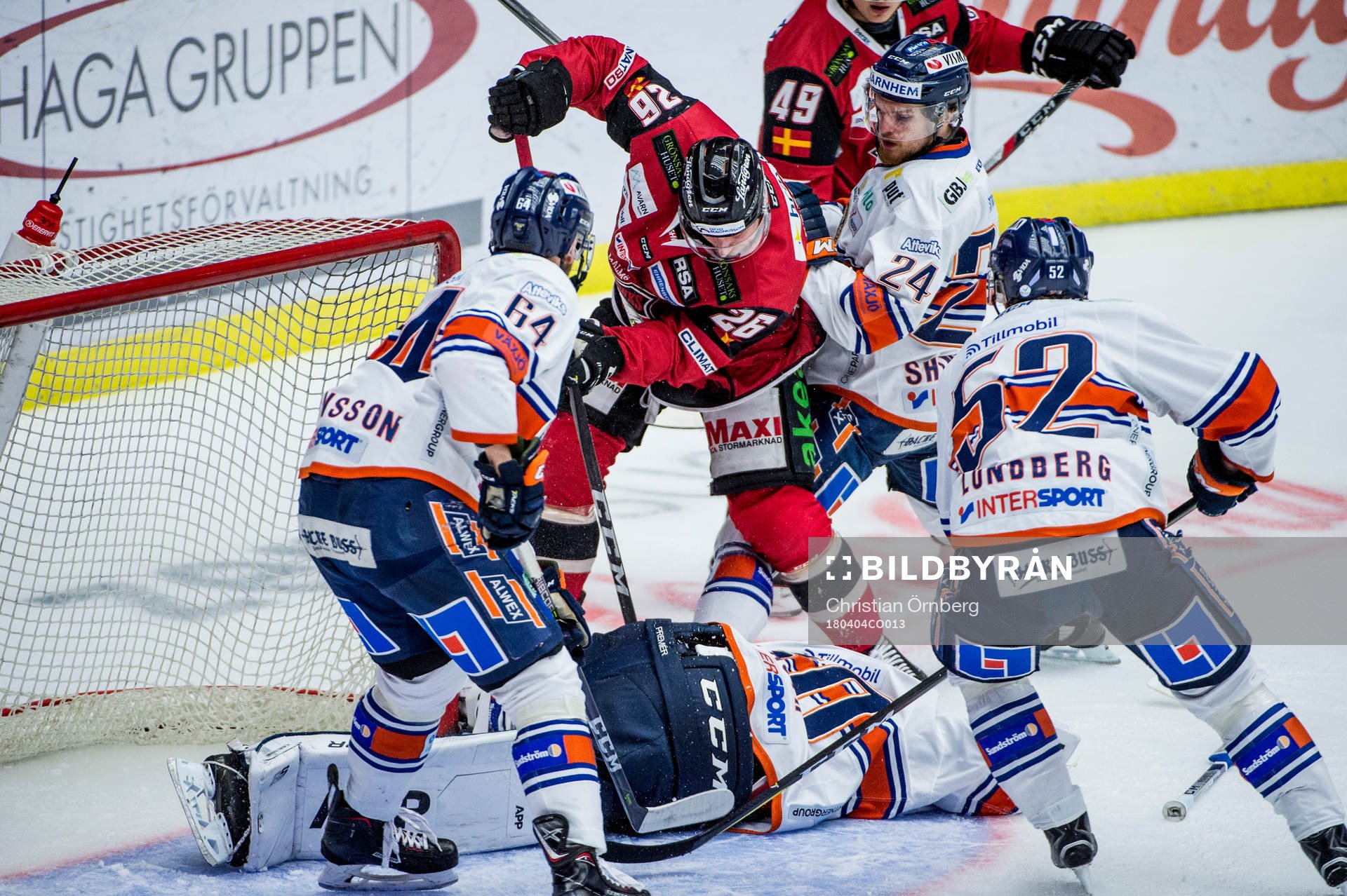 Malmö Redhawks Axel Wemmenborn mot Växjös Eric