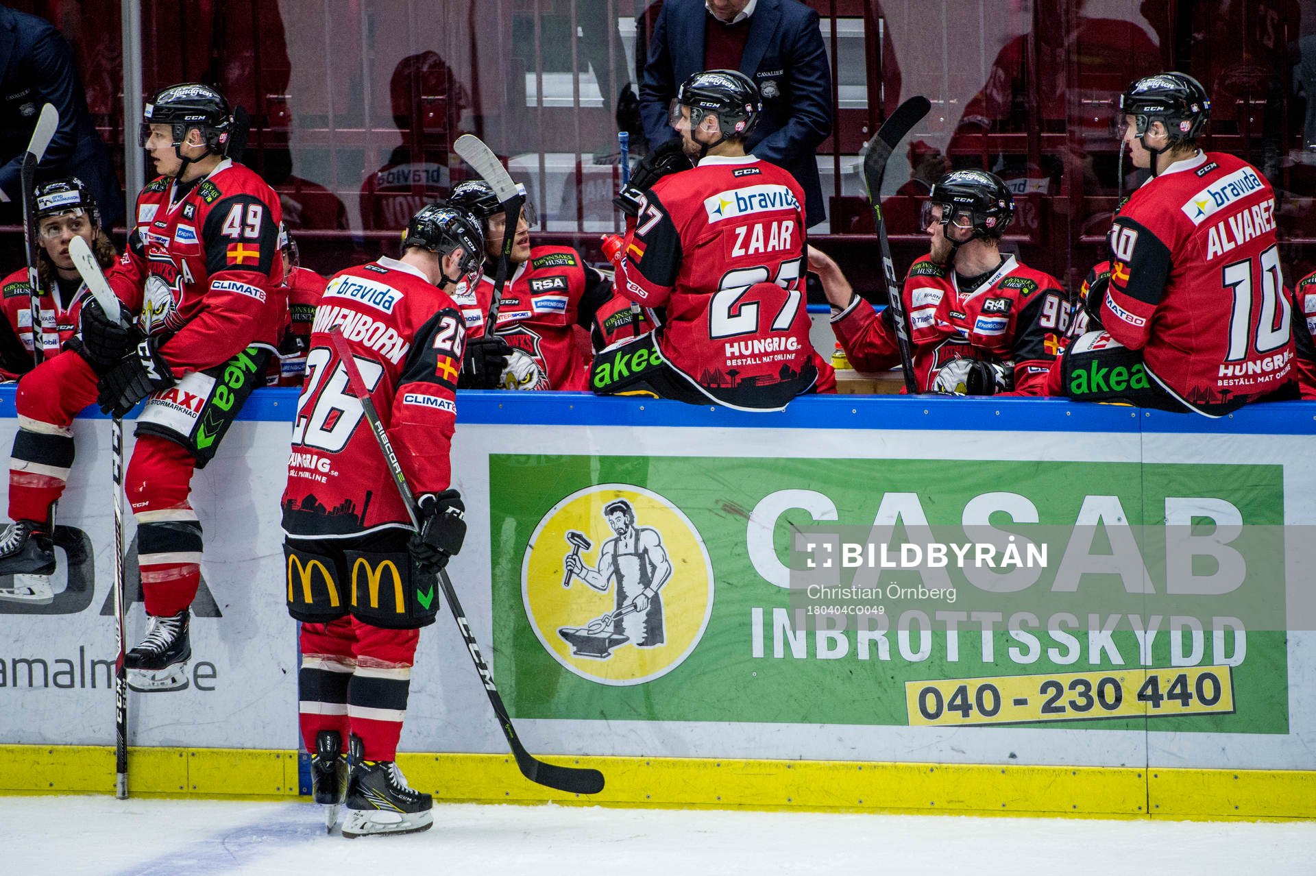 Malmö Redhawks spelare deppar