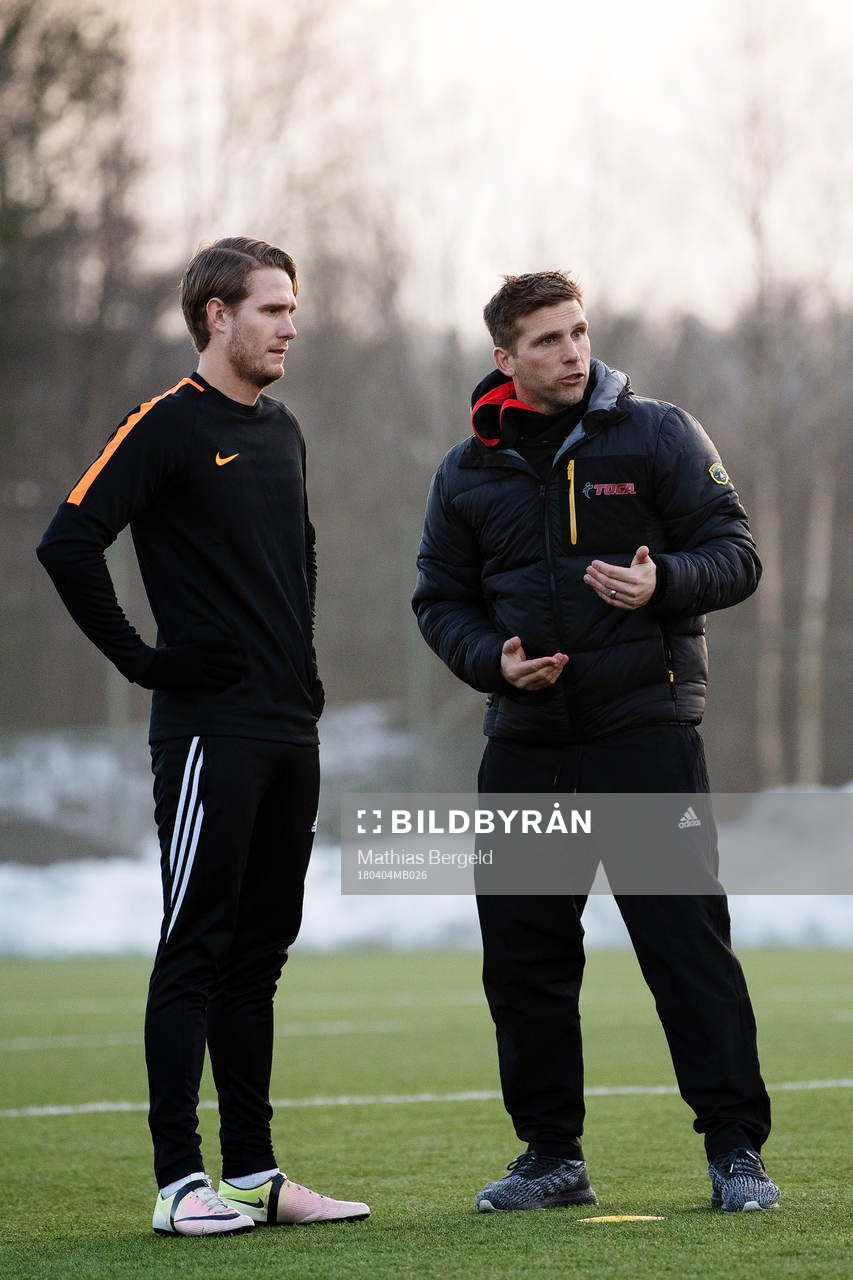 Mathias Edeus och tränare Anders Svensson