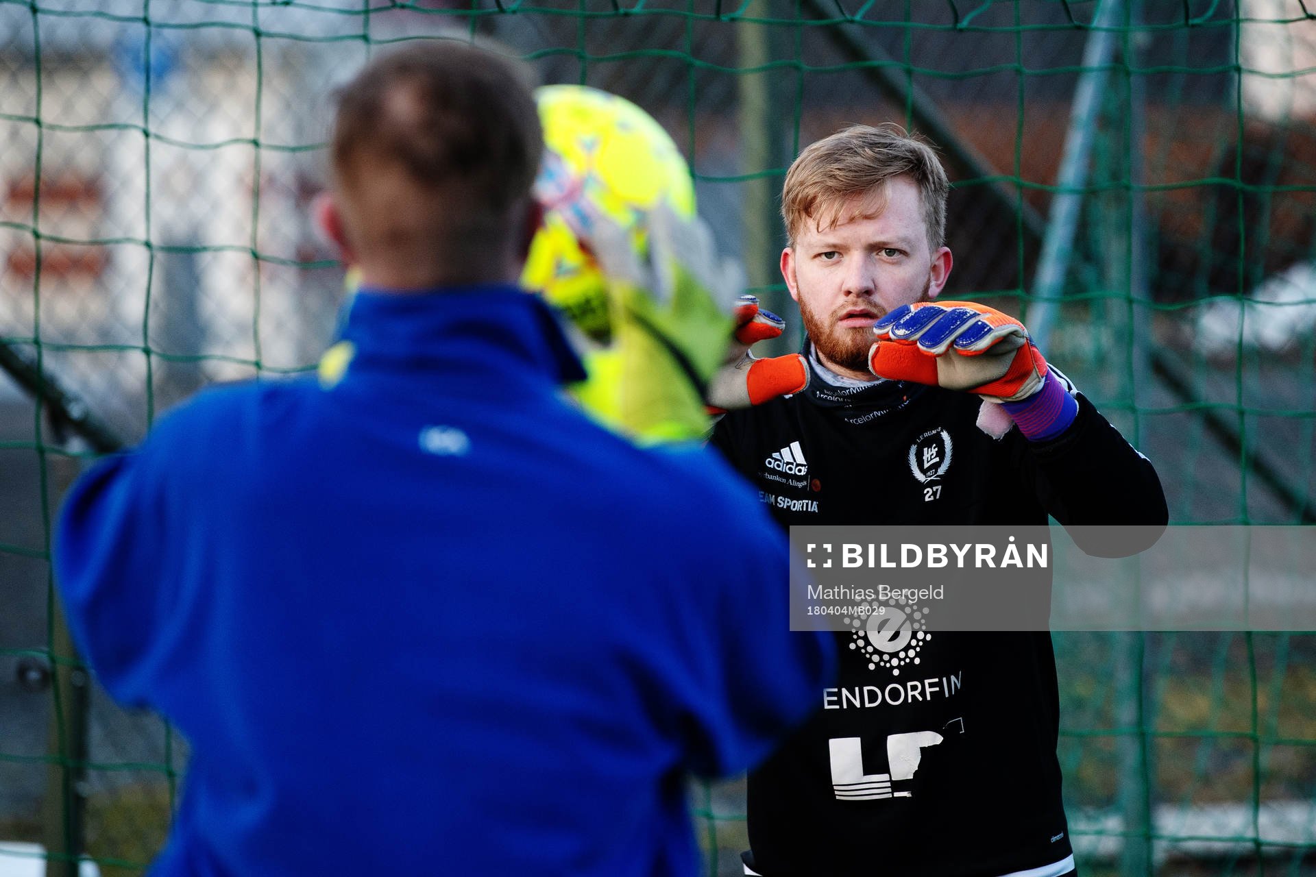 Målvaktstränare Ronny och målvakt Alexander Olausson
