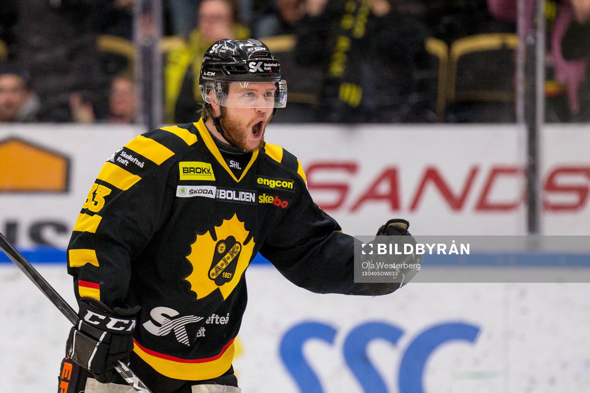 Skellefteås Sebastian Ohlsson jublar