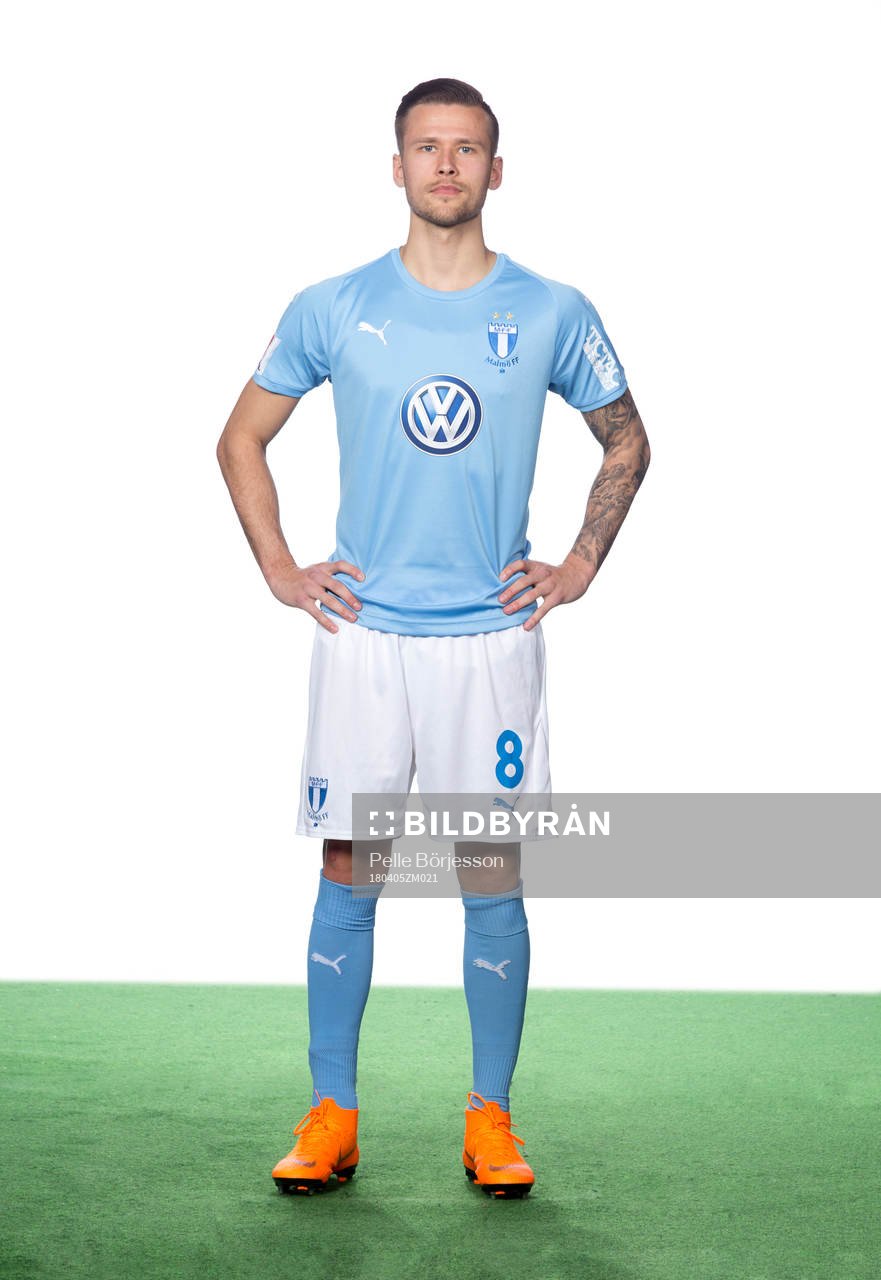 Malmö FFs Arnor Ingvi Traustason poserar för ett porträtt den 5 april 2018 i Malmö.