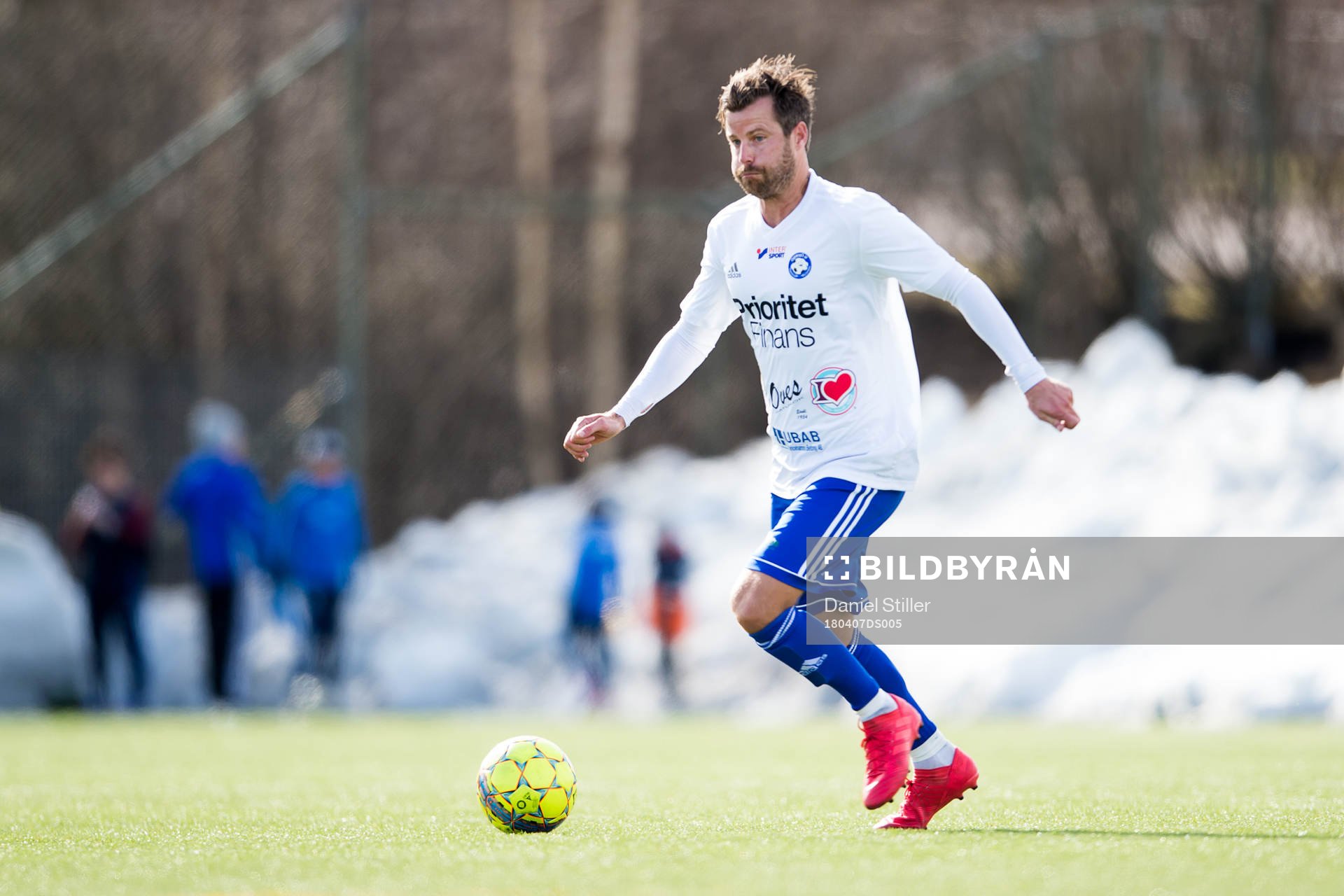 Öjersjös Pontus Farnerud under fotbollsmatchen i division 5 mellan Öjersjö och Hönö den 7 augusti 2018 i Göteborg.