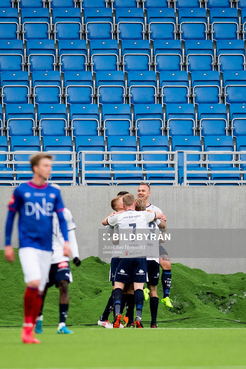 Marcus Pedersen of Strømsgodset celebrates 1-0 with his