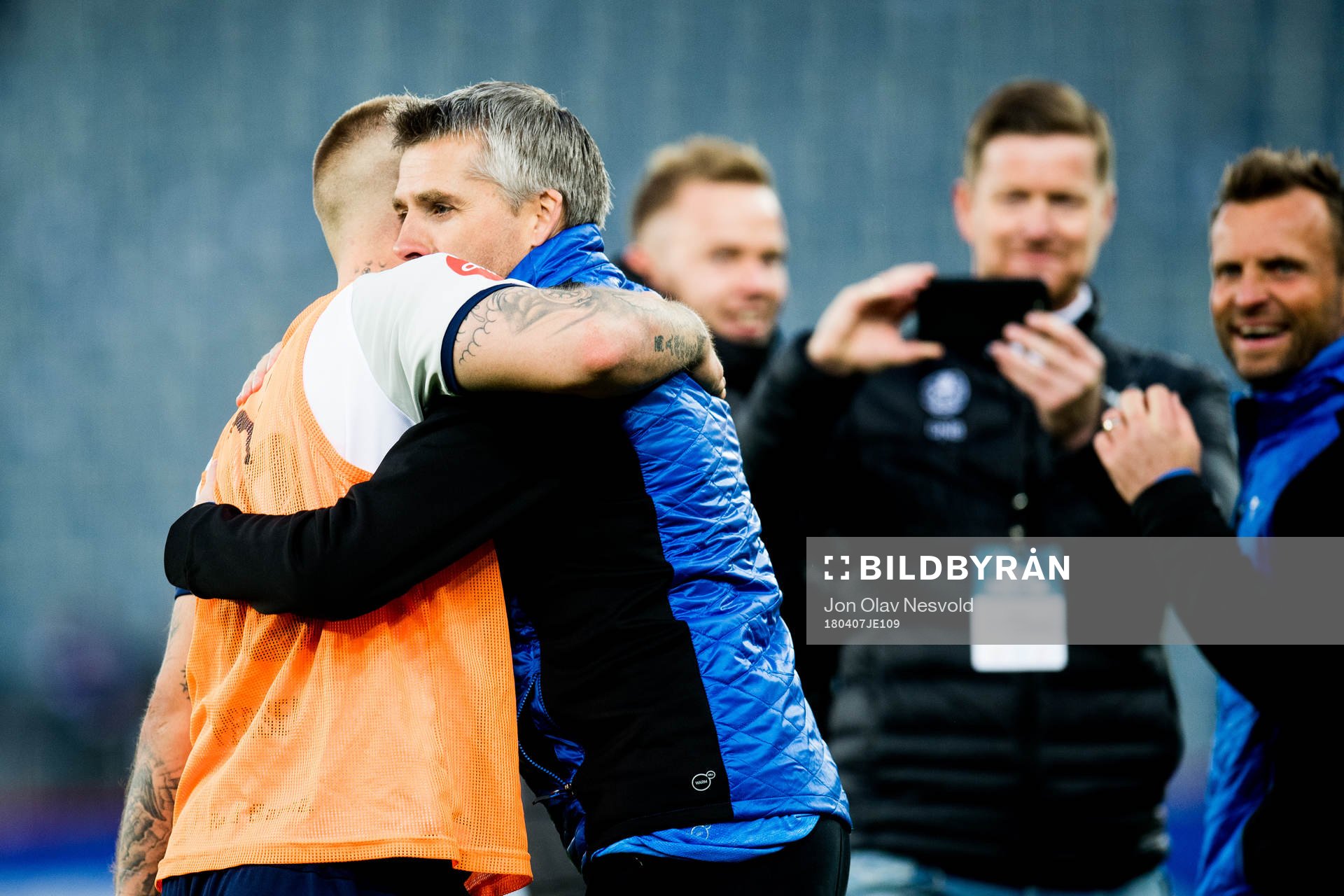 Marcus Pedersen of Strømsgodset  and Tor Ole Skullerud,