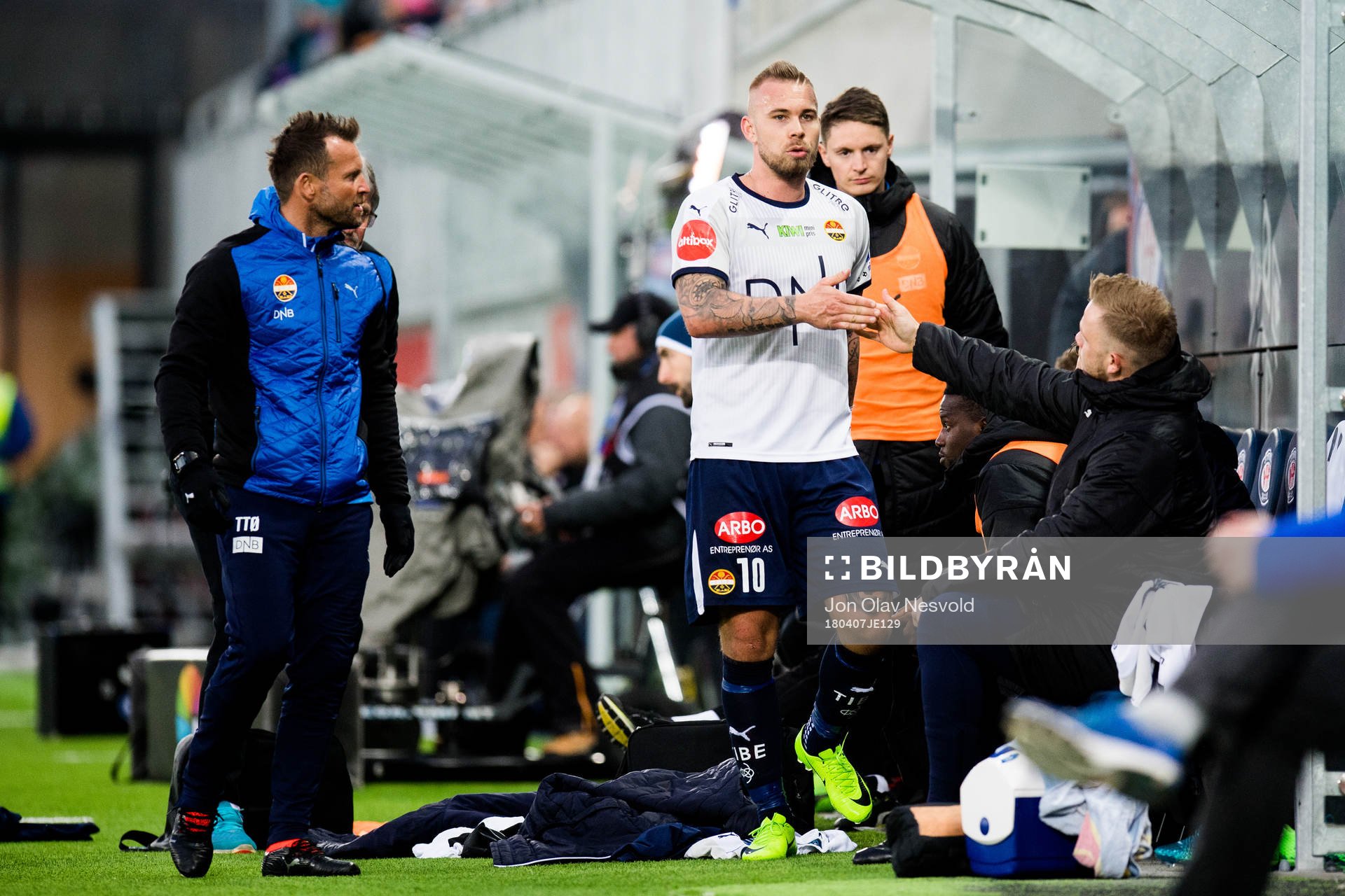 Marcus Pedersen of Strømsgodset is being substituted