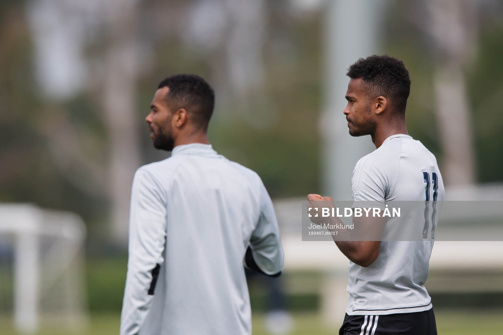 Ola Kamara under MLS-laget LA Galaxys träning den 7 april 2018 i Los Angeles.