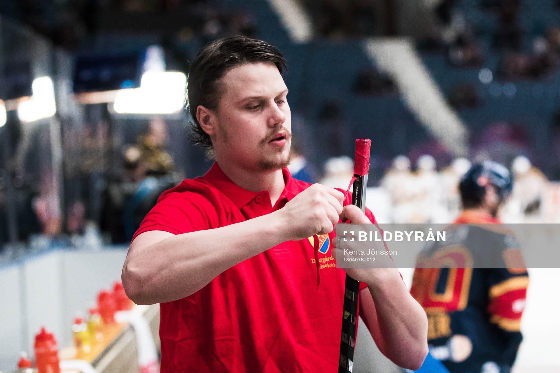 Djurgårdens materialförvaltare Max Eklöf innan semifinal
