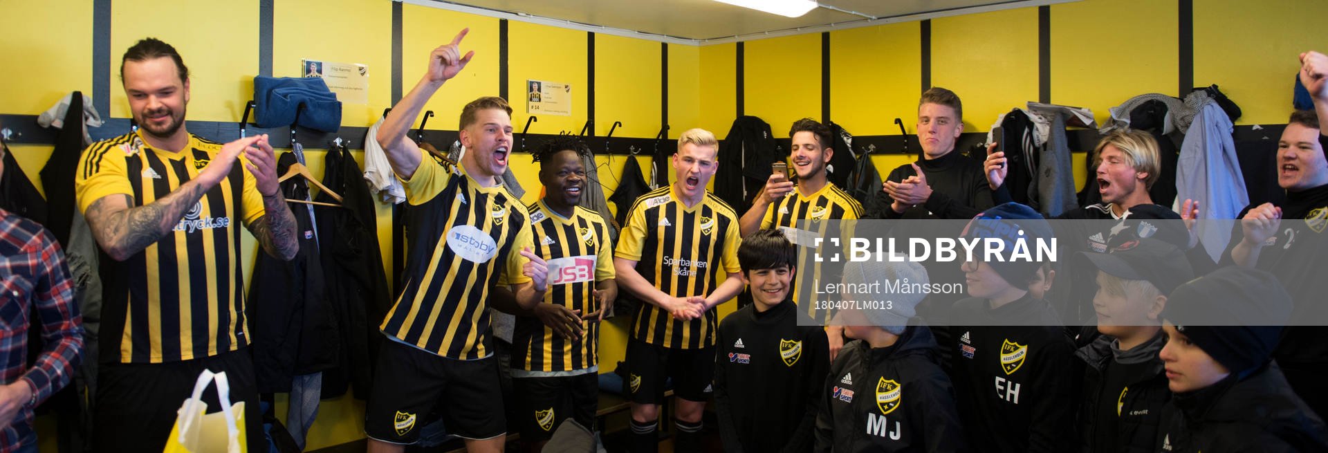 Segersång i IFK Hässleholms omklädningsrum i matchen i