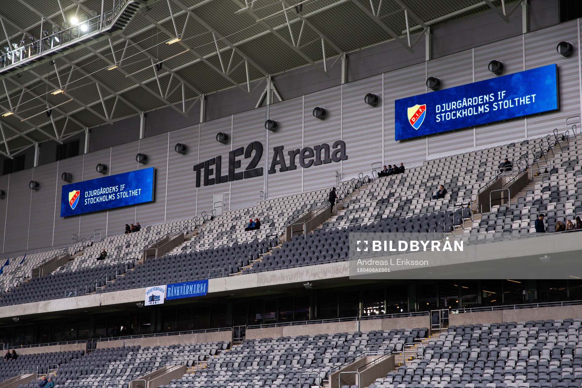 Läktare och LED-skyltar på Tele2 Arena
