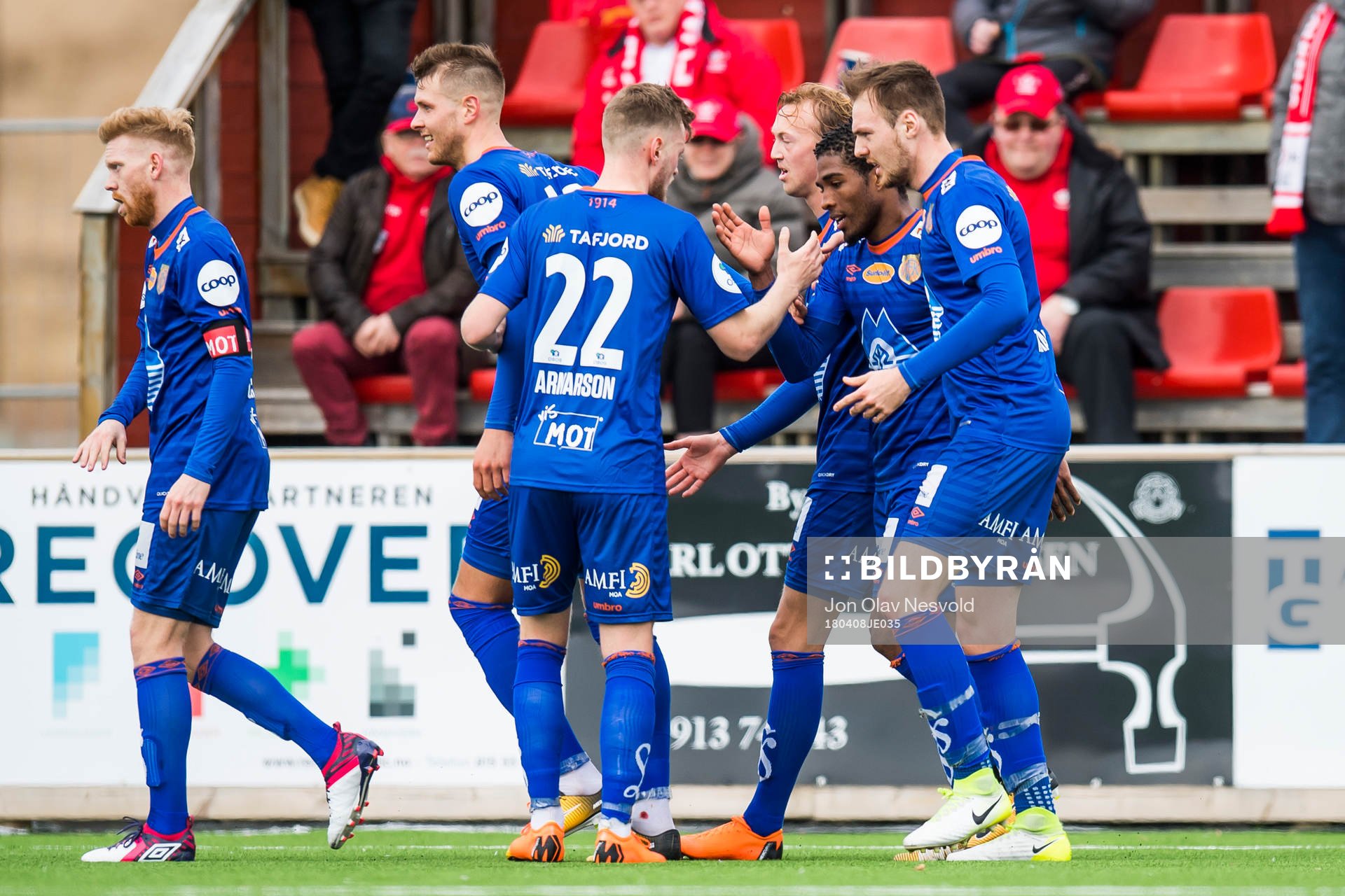 Erikson Spinola Lima of Aalesund celebrates with his
