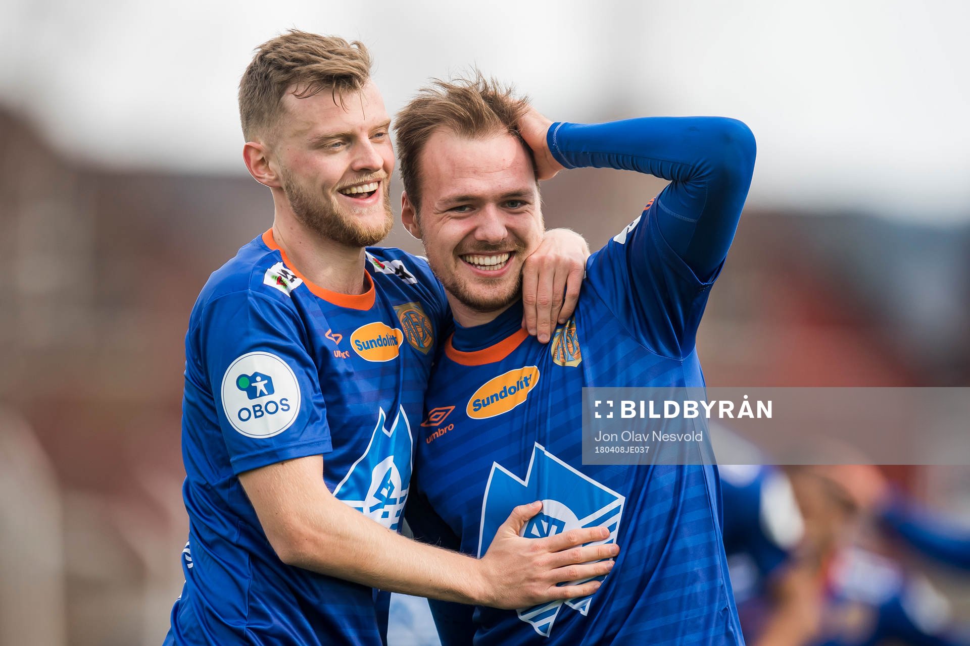 Adam Örn Arnarson and Aron Elis Thrandarson of Aalesund