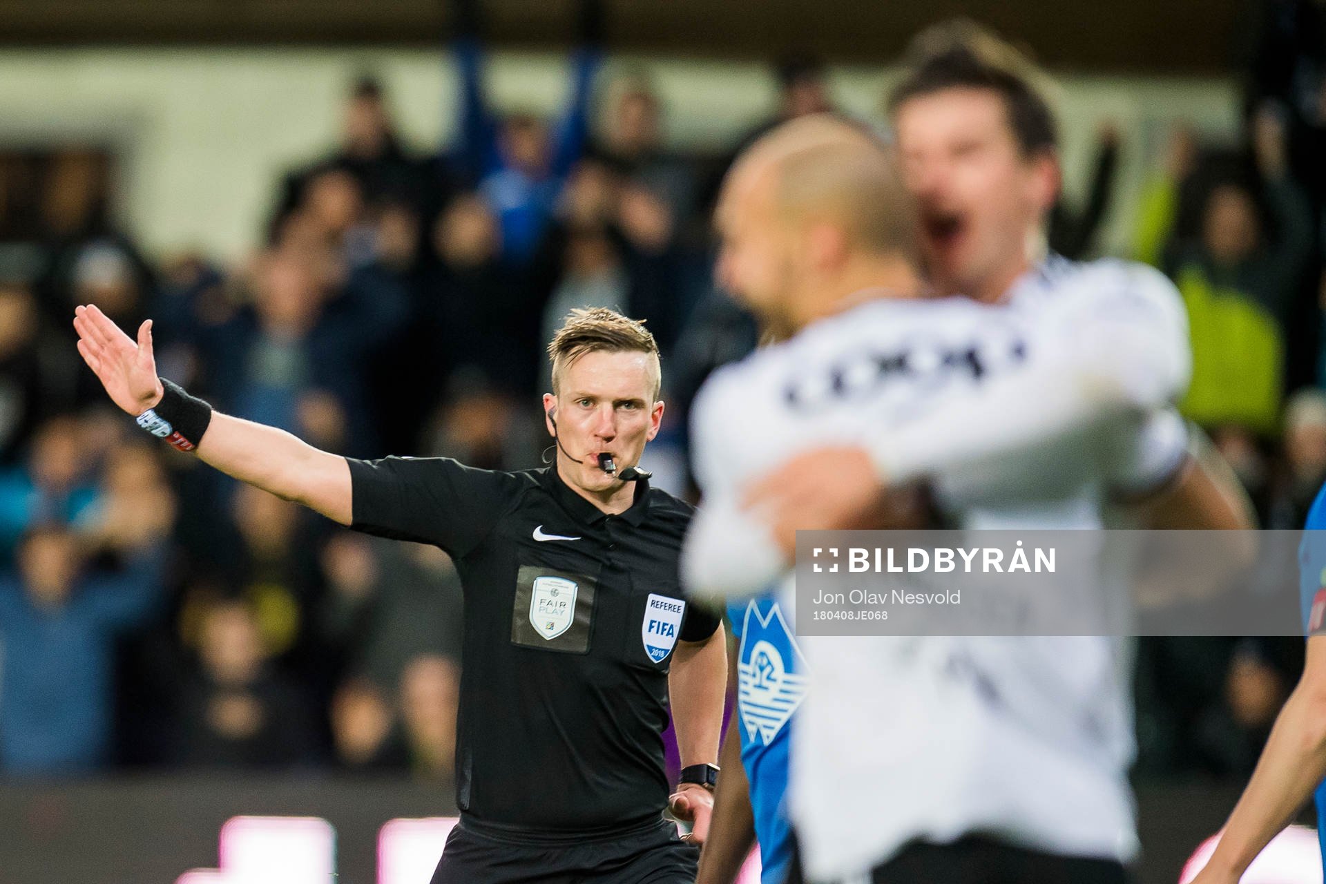 Rosenborgs 3-0 goal is disallowed by referee Kai Erik Steen
