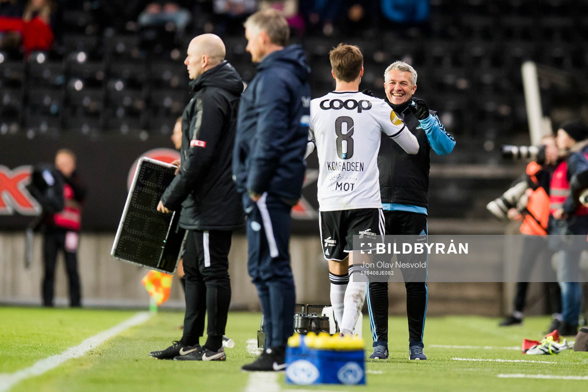 Ole Gunnar Solskjær, manager of Molde, Anders Konradsen of