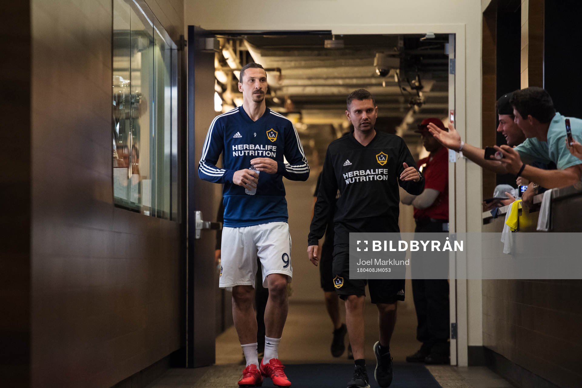 LA Galaxys Zlatan Ibrahimovic på väg ut till