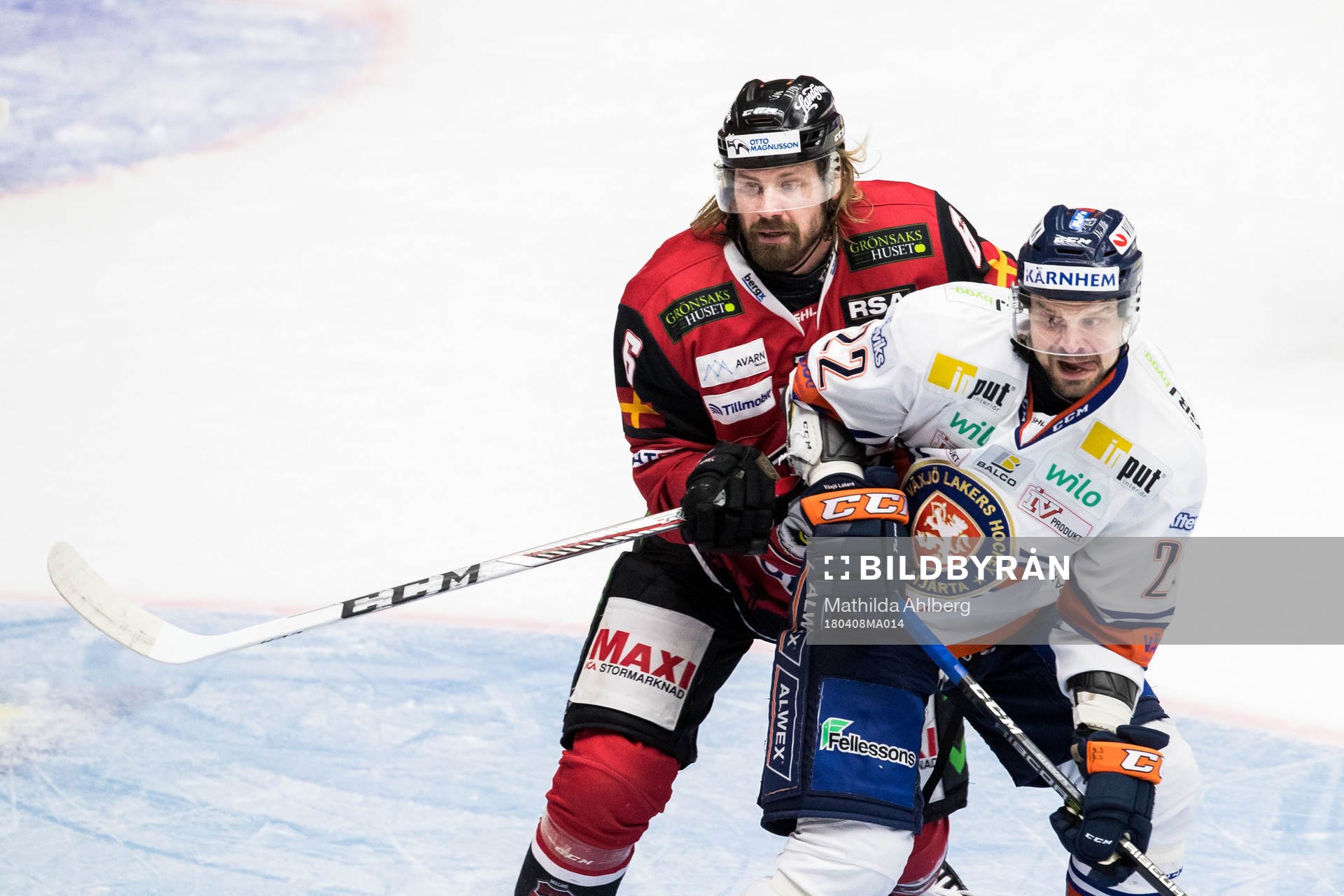 Malmö Redhawks Stefan Warg och Växjös Janne Pesonen